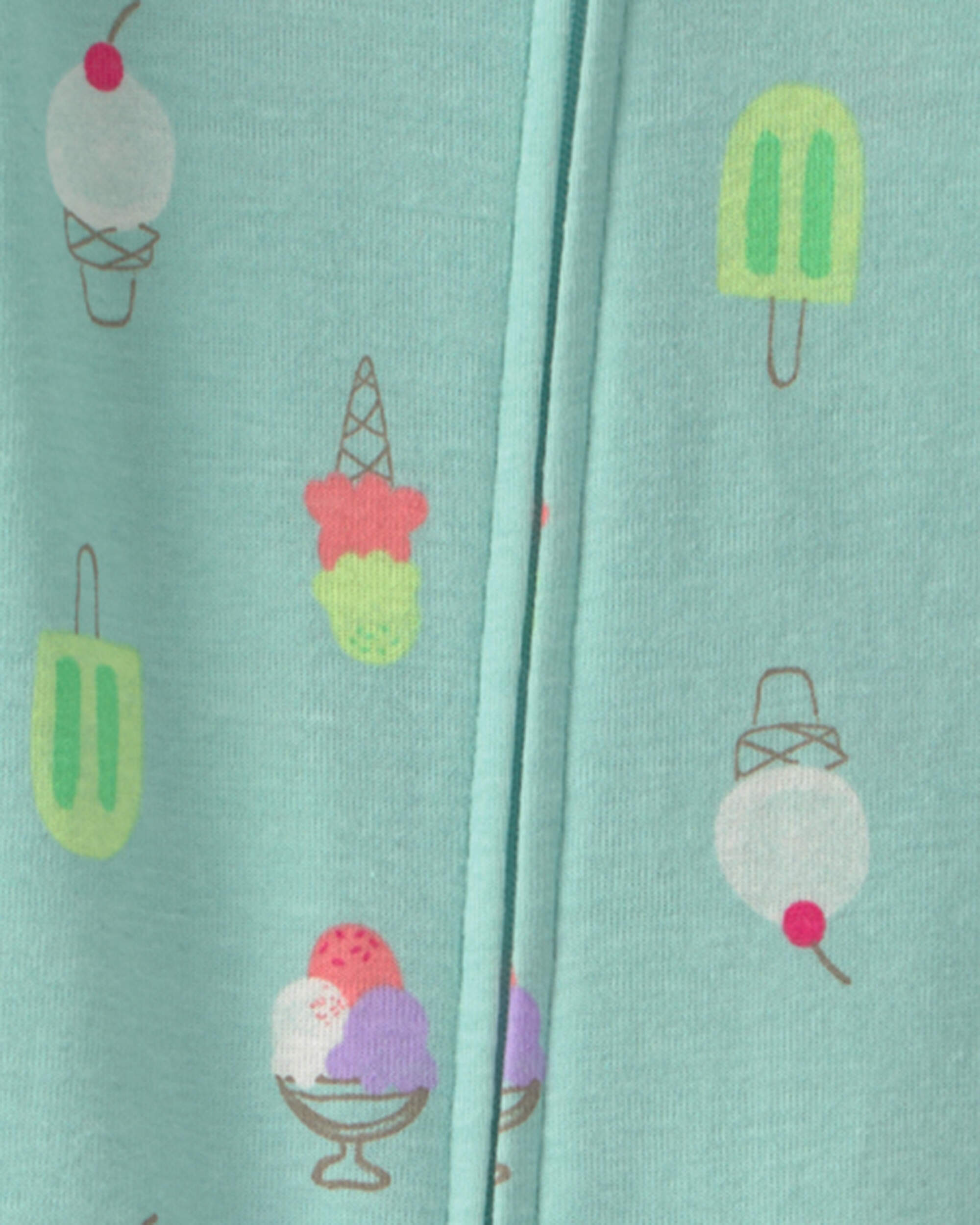 Baby Girl Popsicle 100% Cotton 1-Piece Pyjama - Turquoise Blue