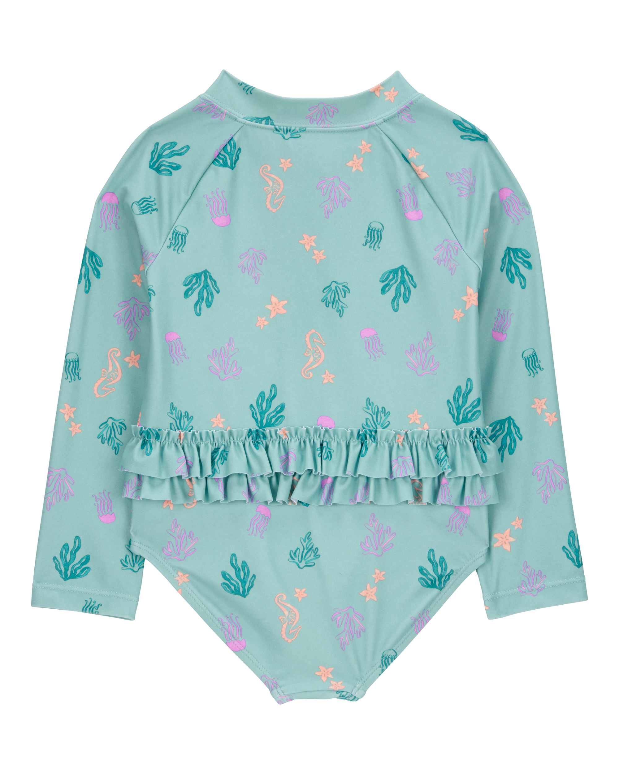 Toddler Girl 1-Piece Coral Print Rashguard