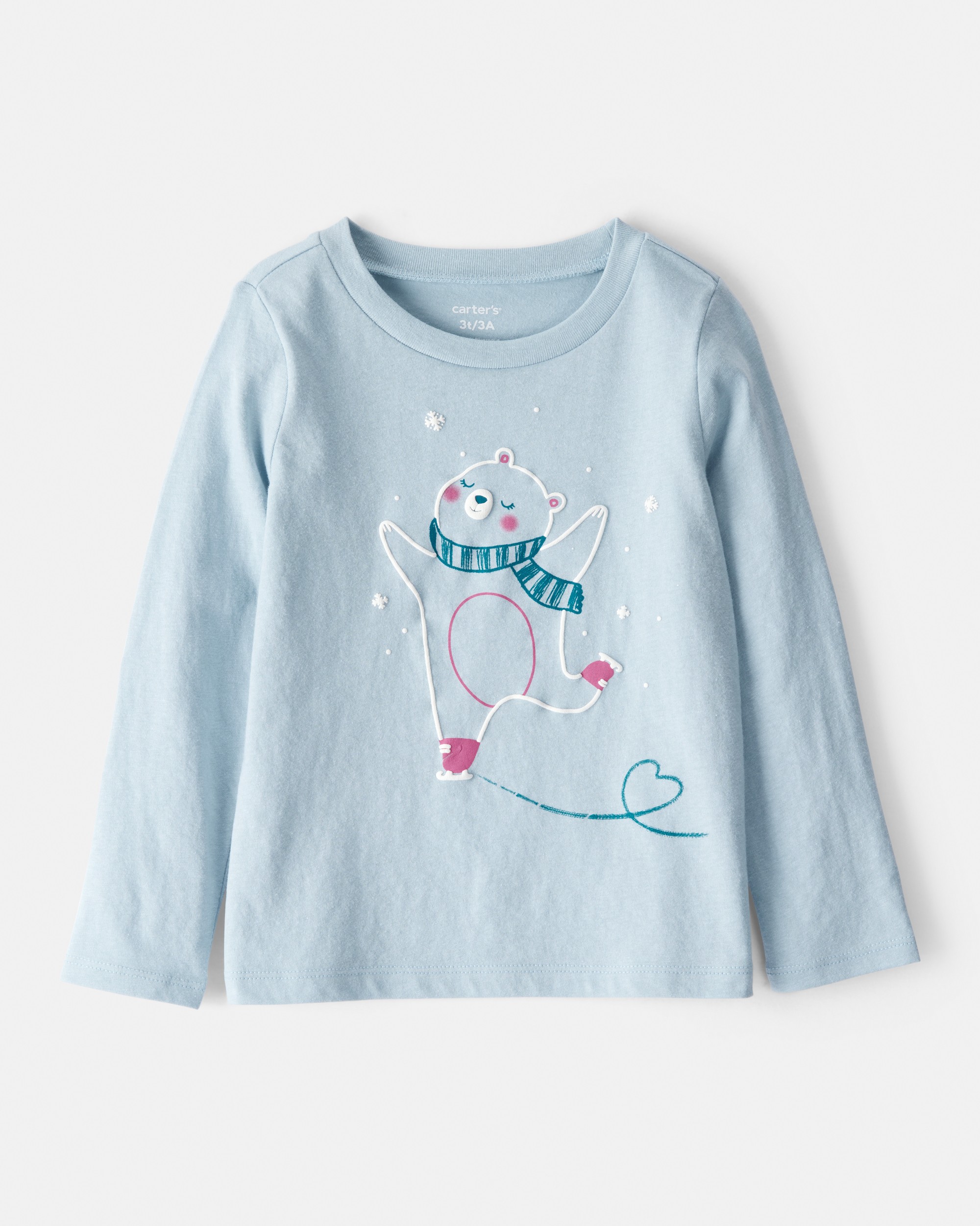 Toddler Girl Polar Bear Long-Sleeve Graphic Tee - Blue