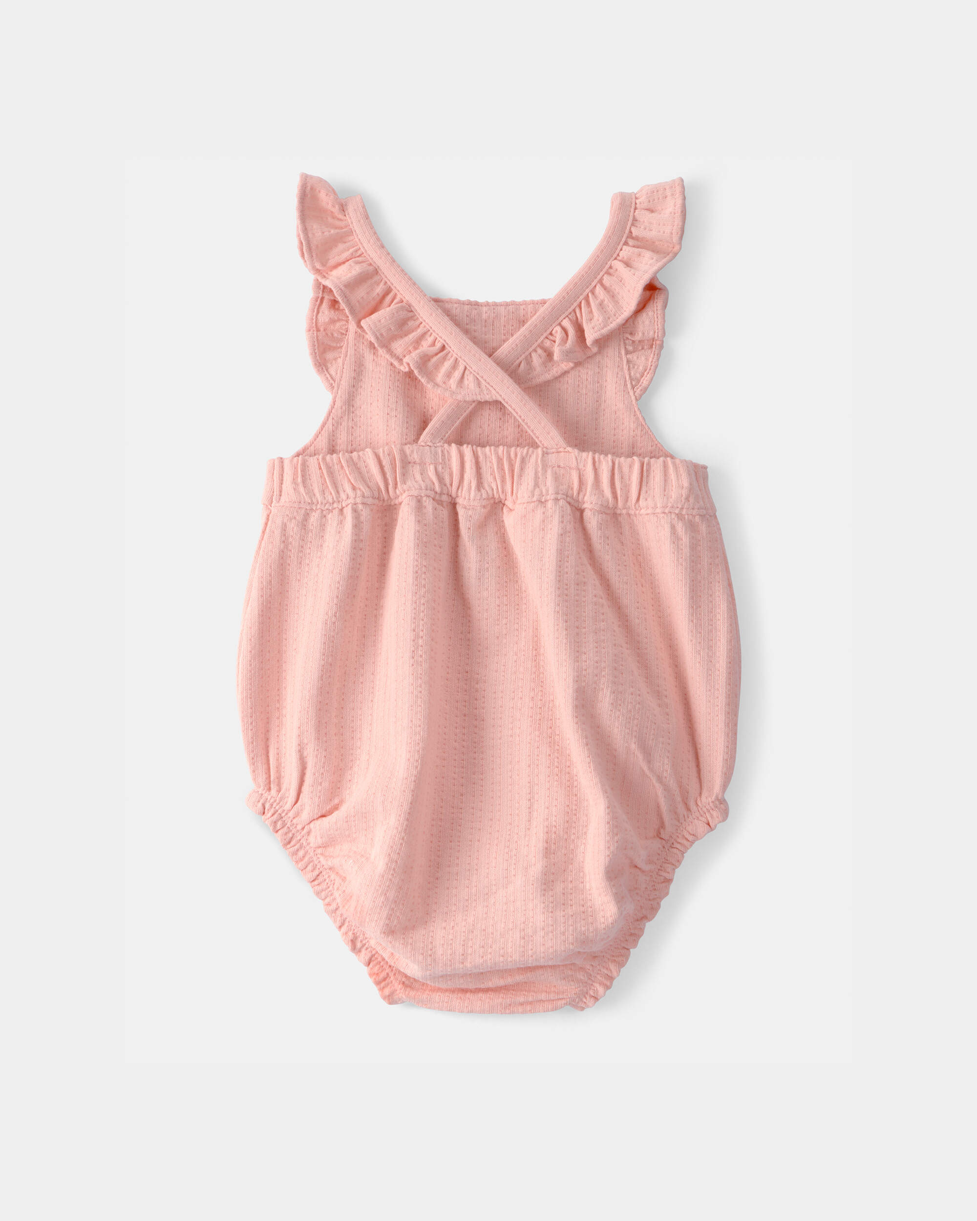 Baby Girl Solid Sleeveless Romper - Pink