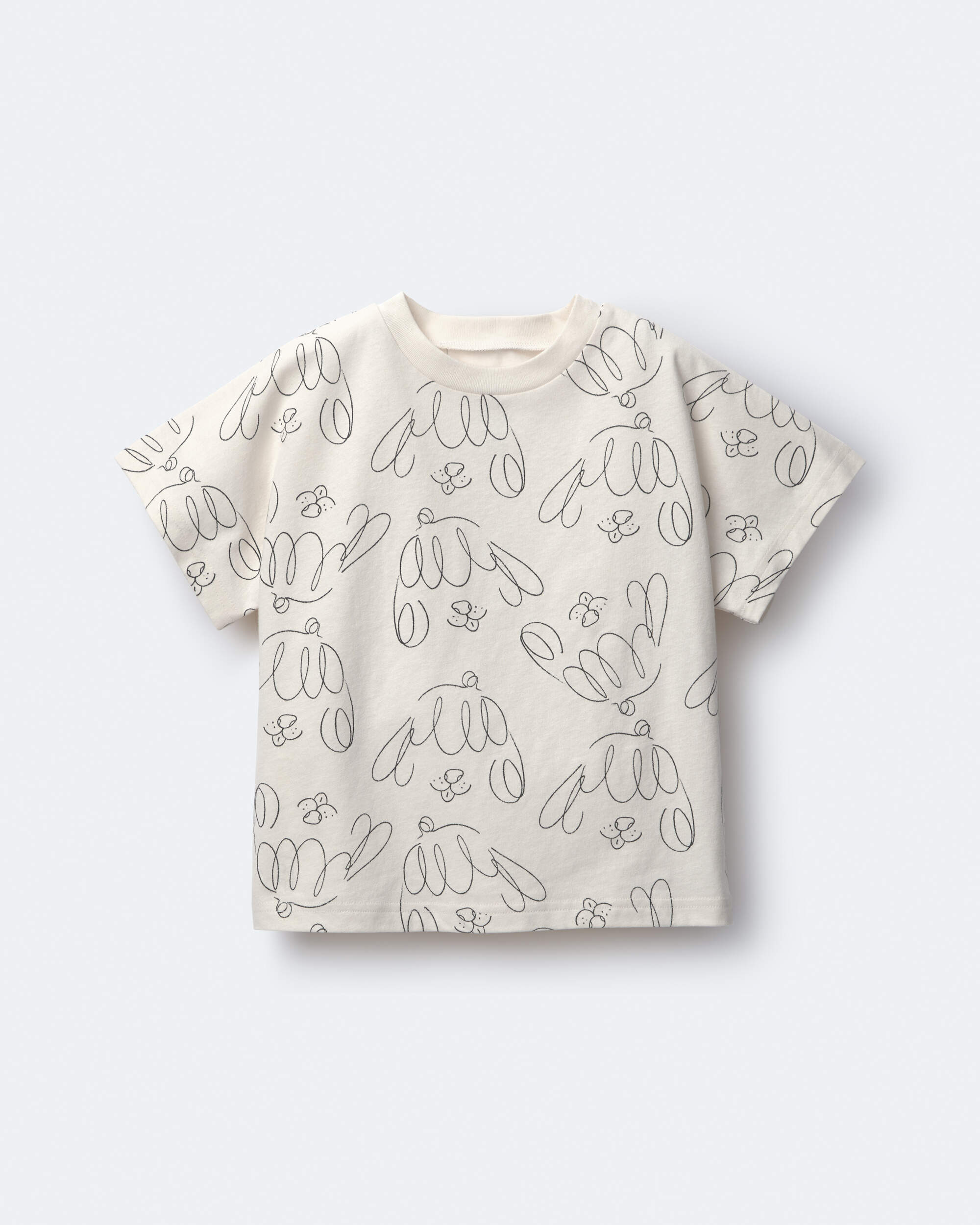 Toddler Dolman Tee Dog Print - Cream