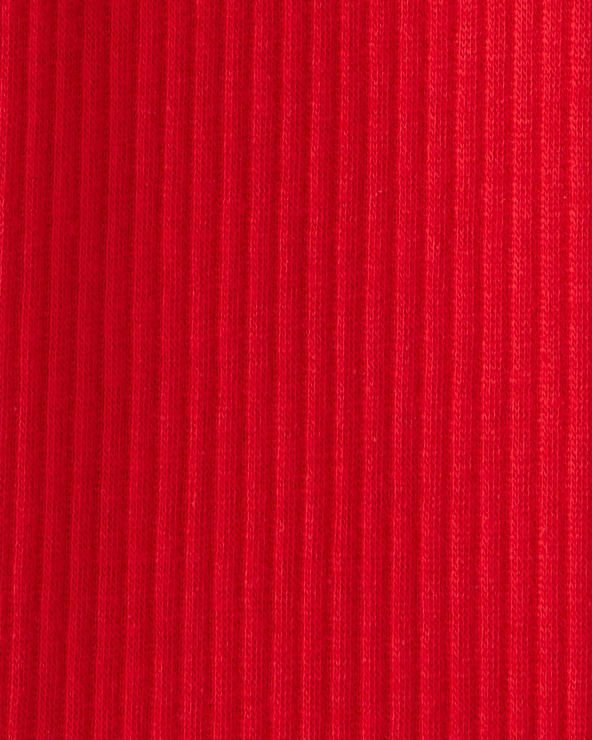 Toddler Girl Pull-On Stretch Rib Leggings - Red