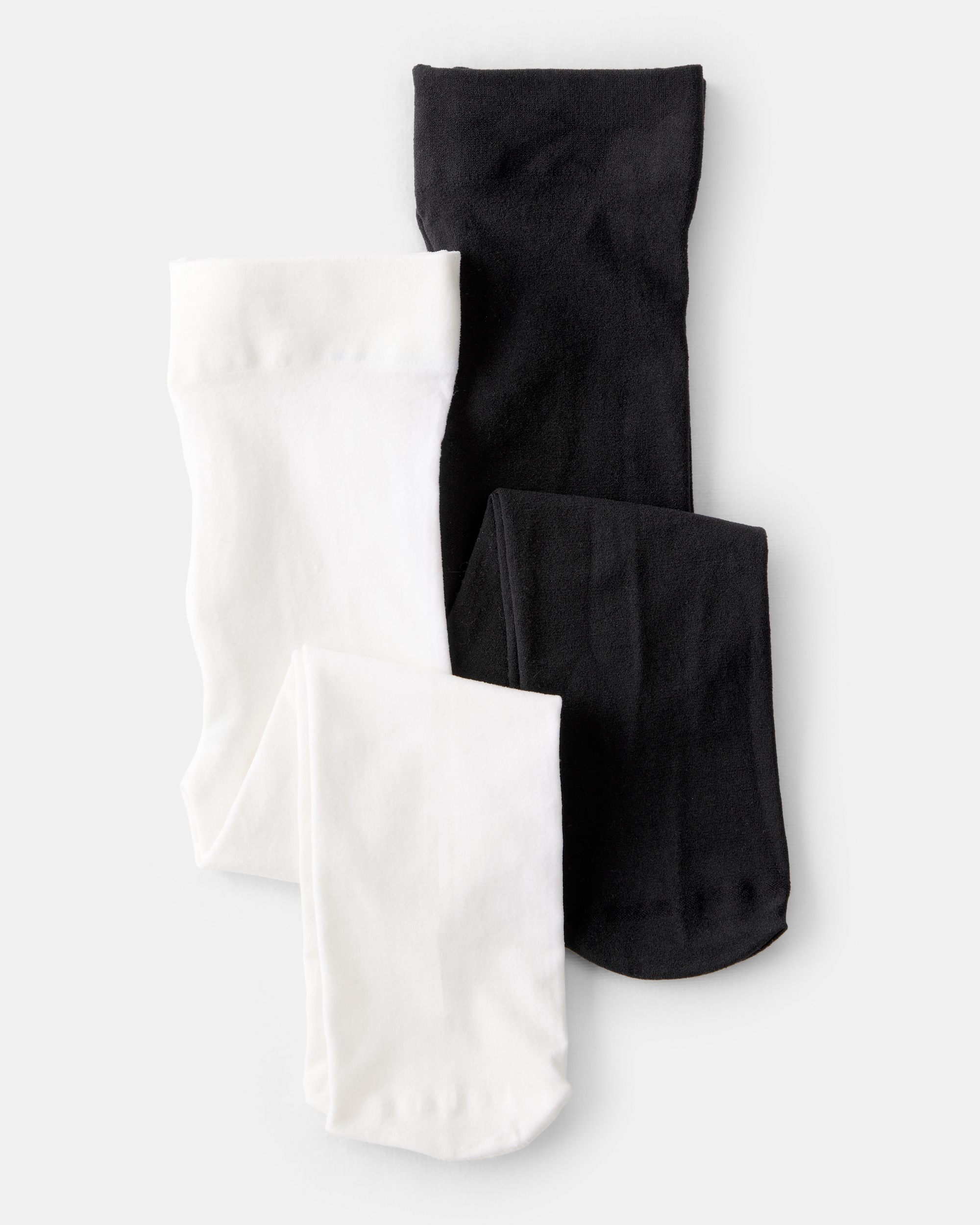 Baby Girl 2-Pack Tights - Black/White