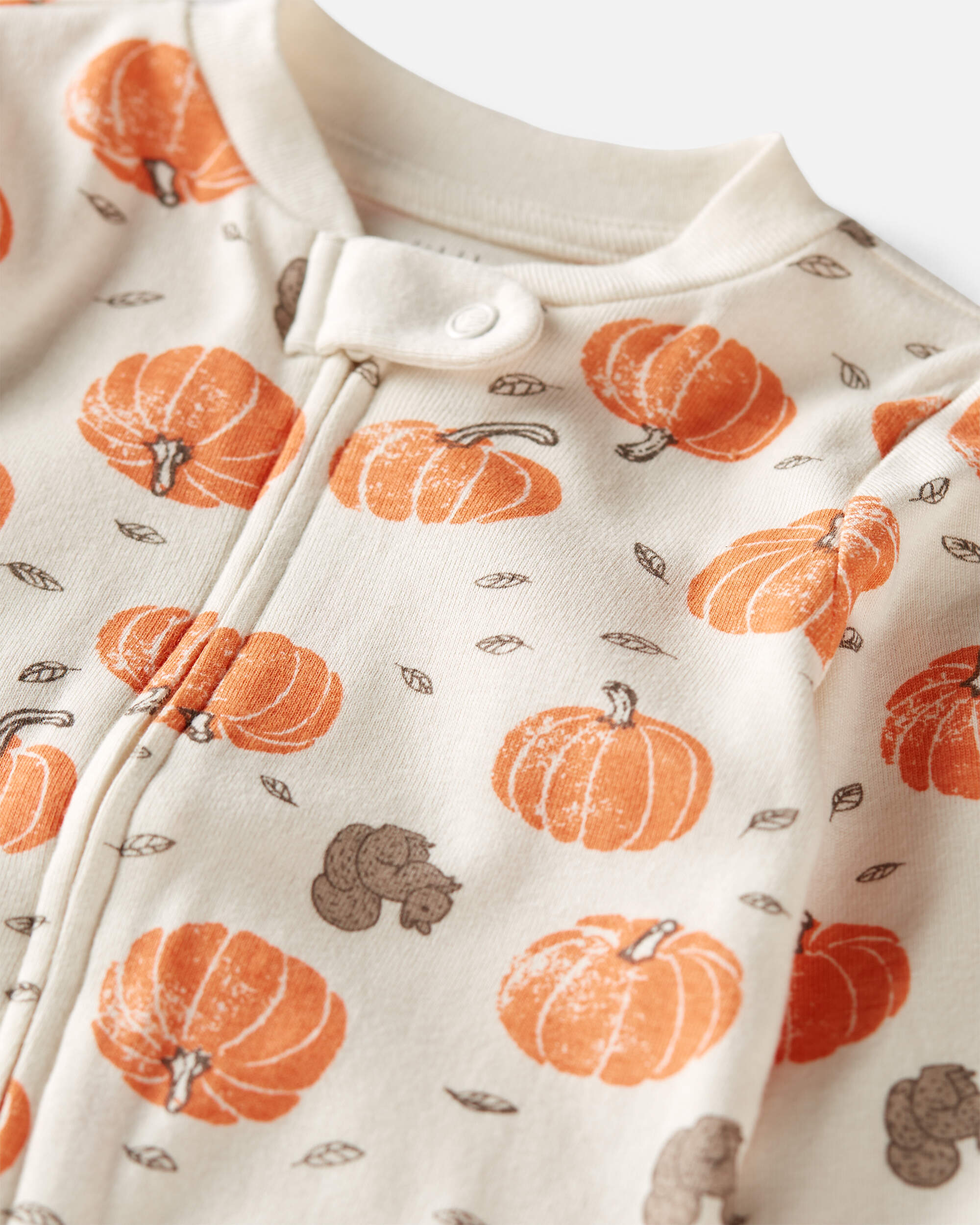 Baby Organic Cotton Sleepers Harvest Pumpkins