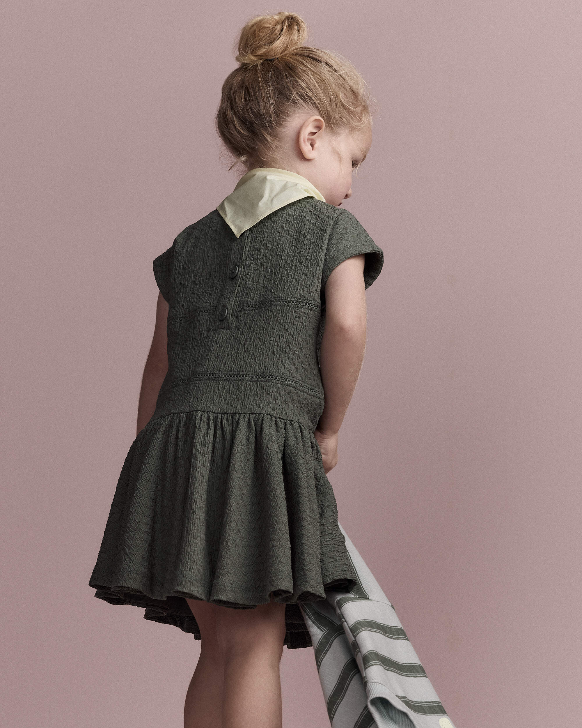 Toddler Girl Drop-Waist Dress - Olive