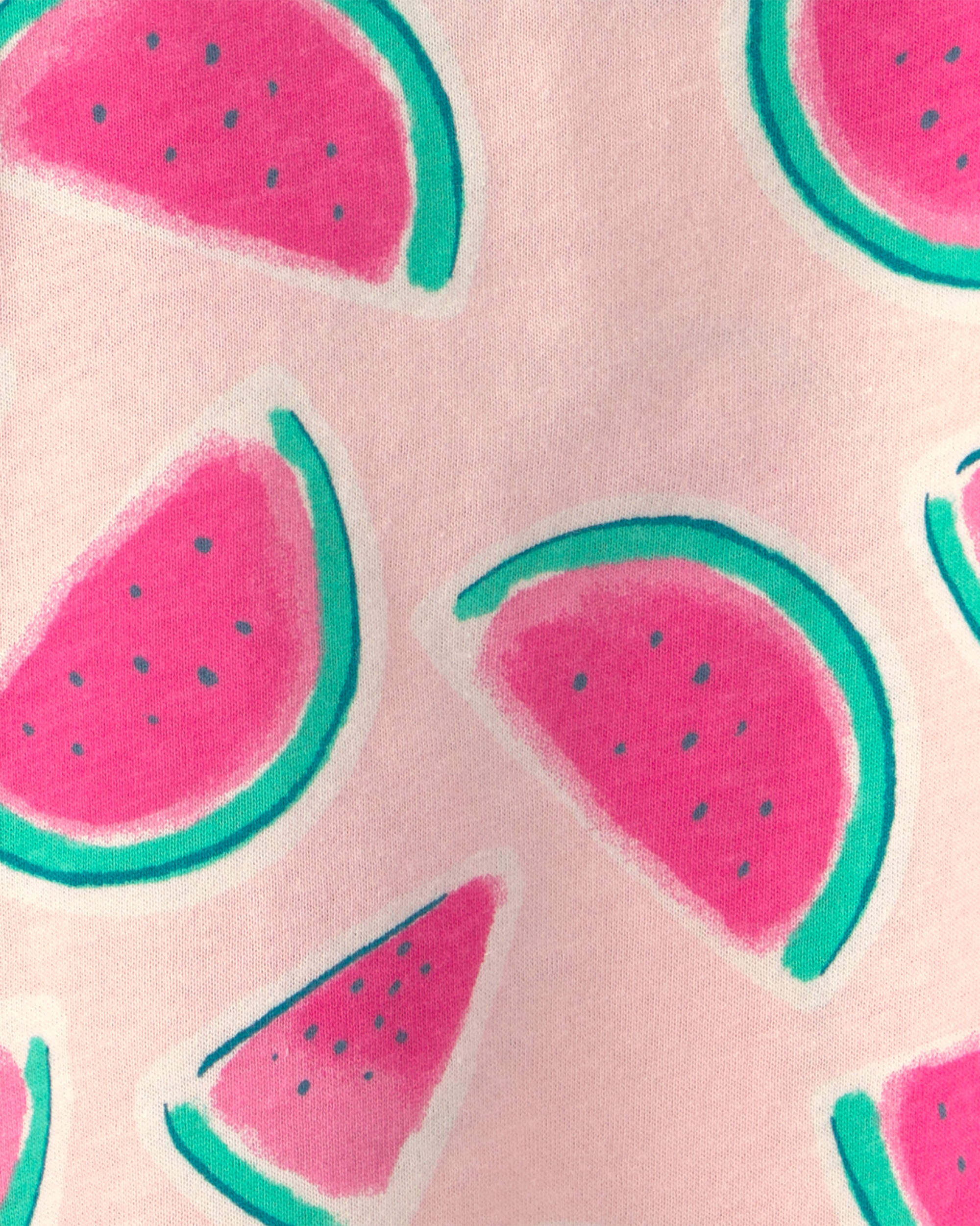 Baby Girl Watermelon Ruffle-Sleeve Tank Top - Pink