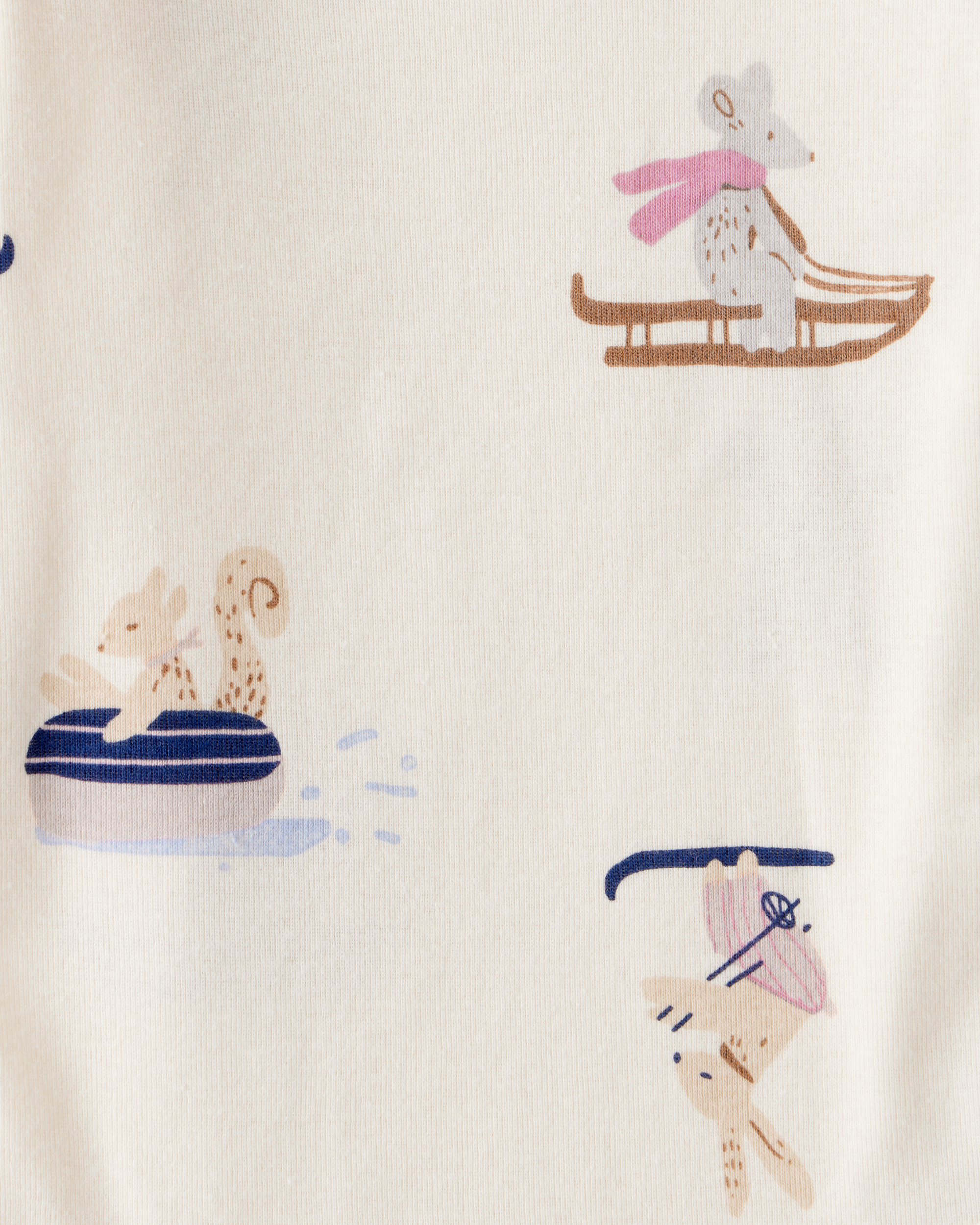 Baby Girl 4-Pack Polar Bear Print Cotton Long-Sleeve Multipack Bodysuits - White/Purple/Blue