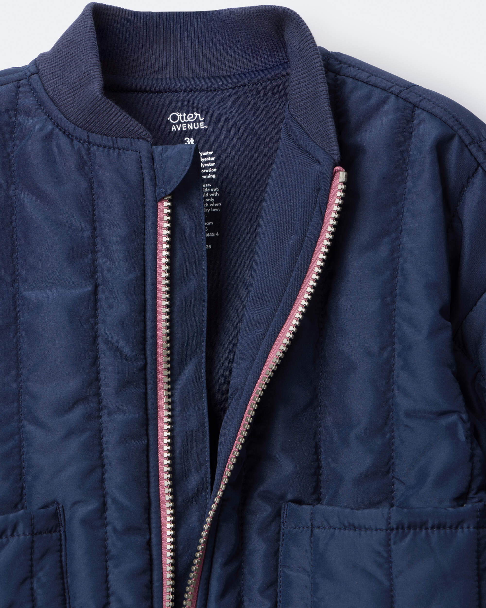 Toddler Quilted Bomber Jacket - Navy