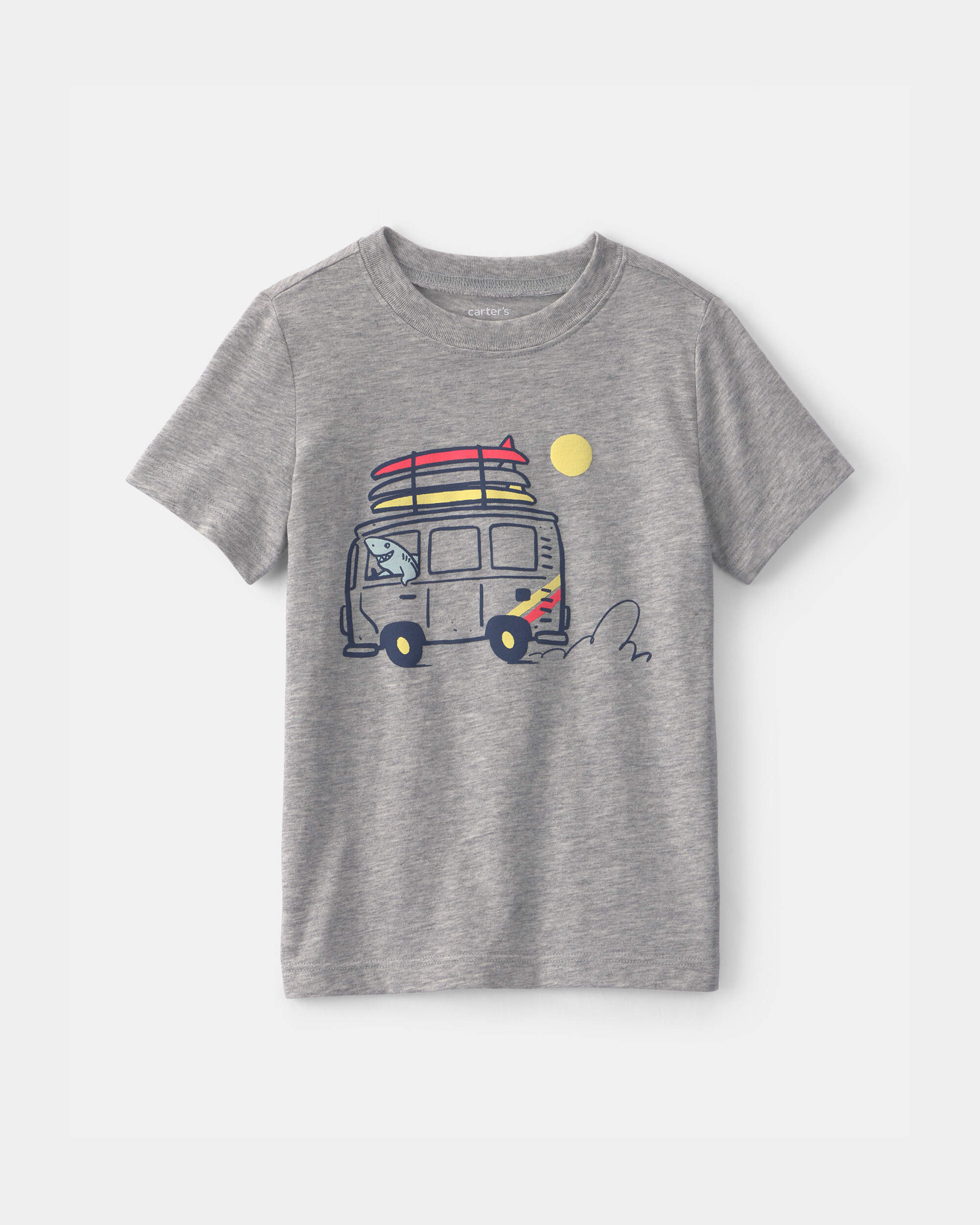 Toddler Boy Cruising Shark Graphic Tee - Grey