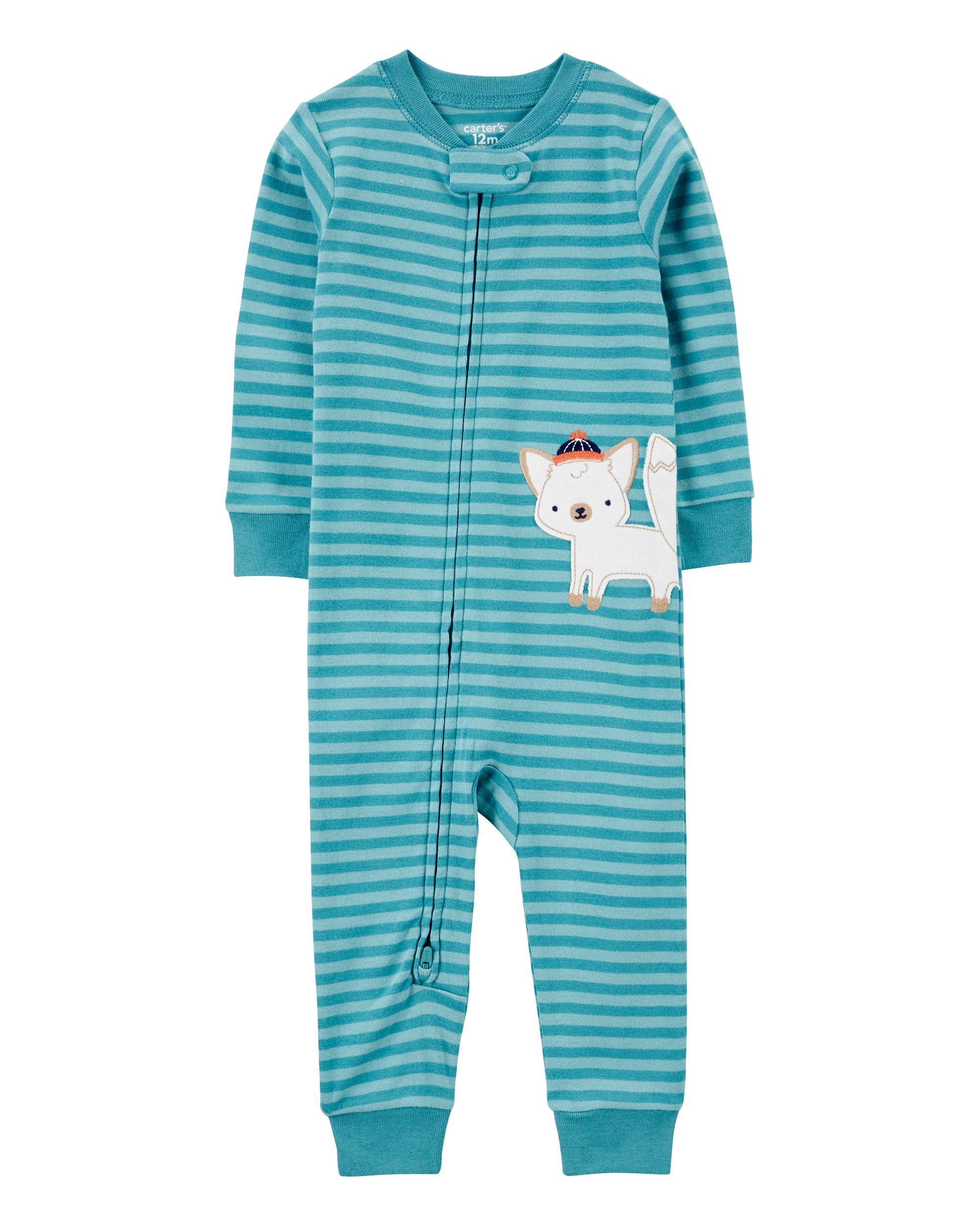 Toddler 1-Piece Wolf Striped 100% Snug Fit Cotton Footless Pyjamas