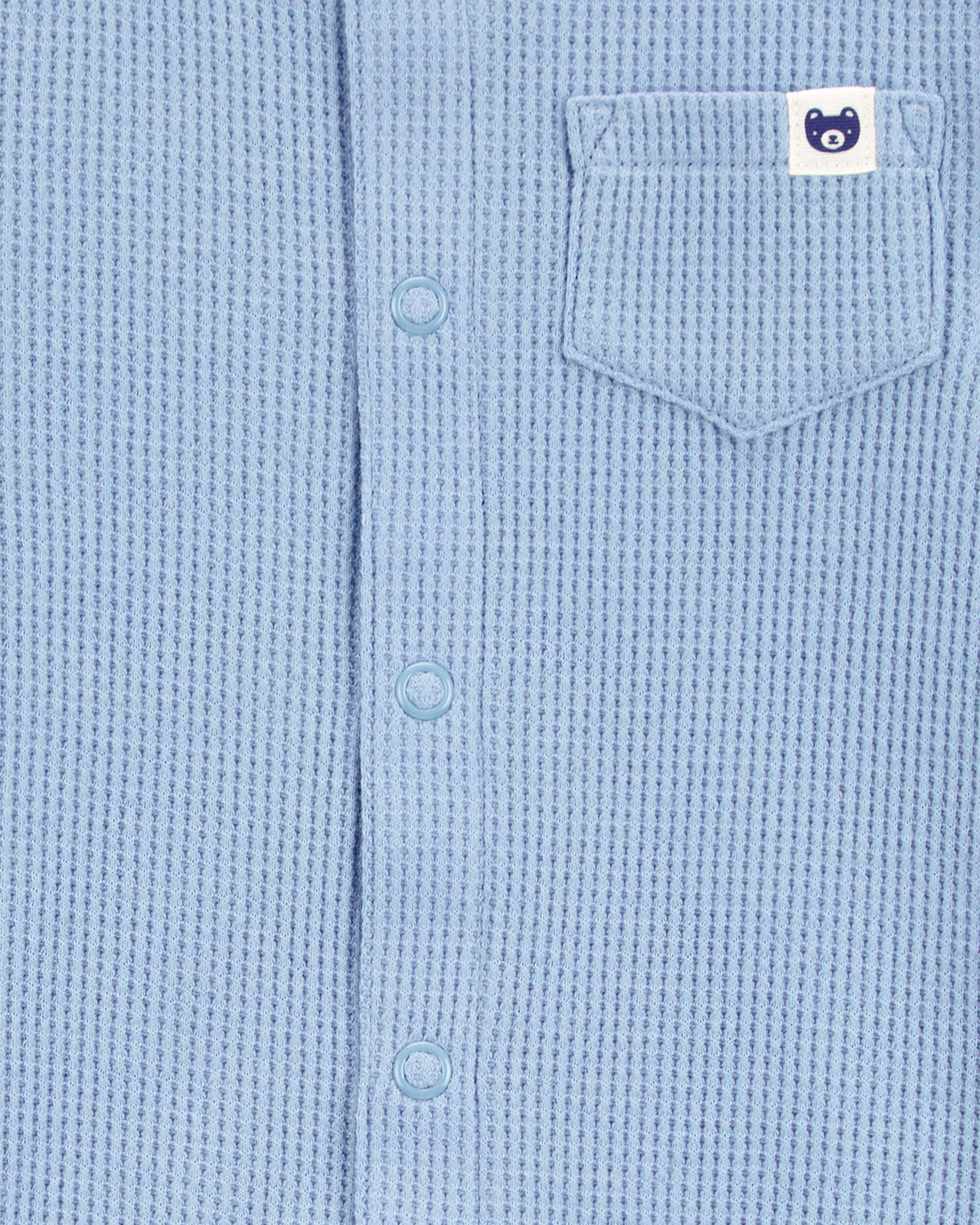 Baby Boy Waffle Knit Short-Sleeve Romper - Blue