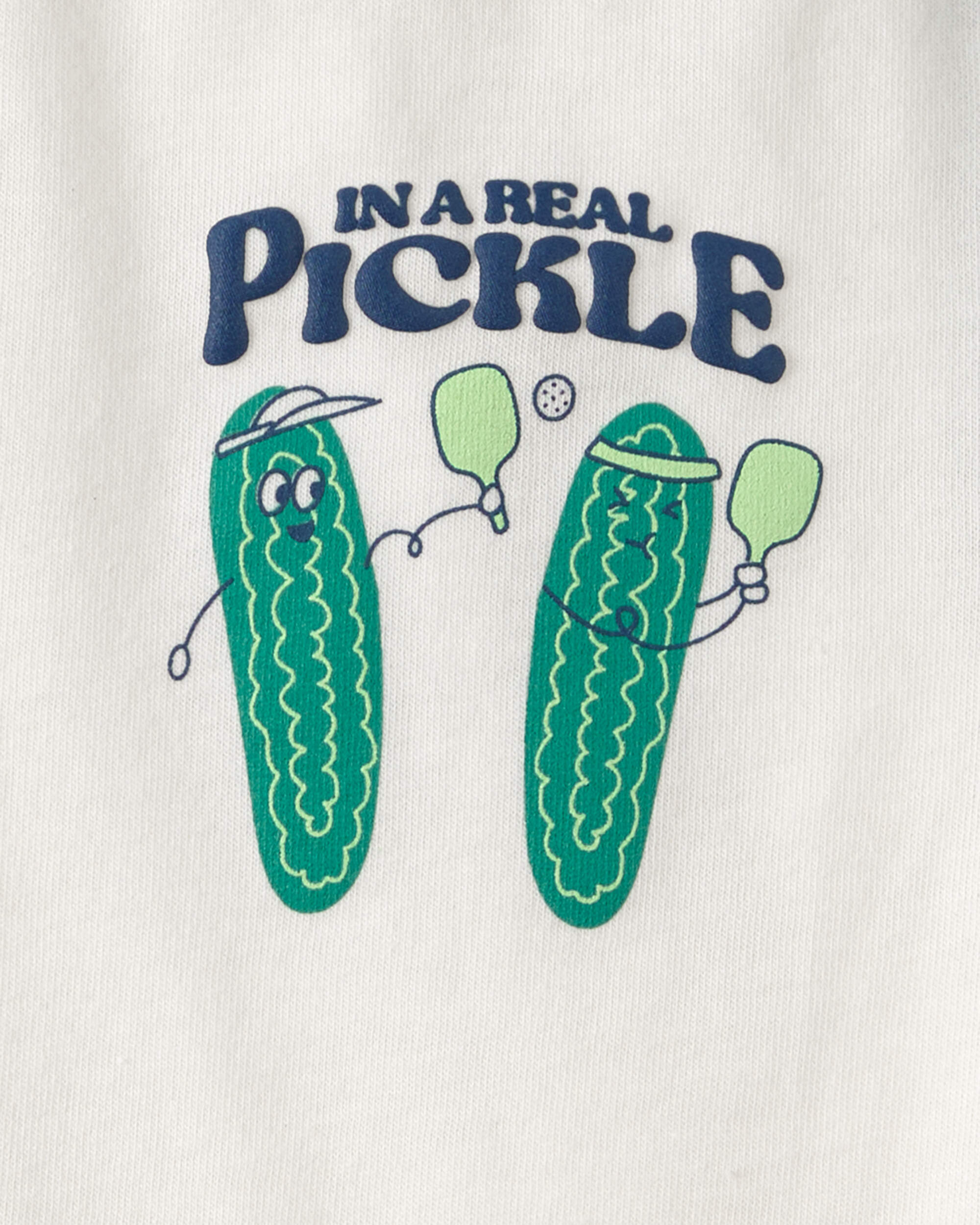 Toddler Boy Pickleball Polo Shirt - Green/Ivory