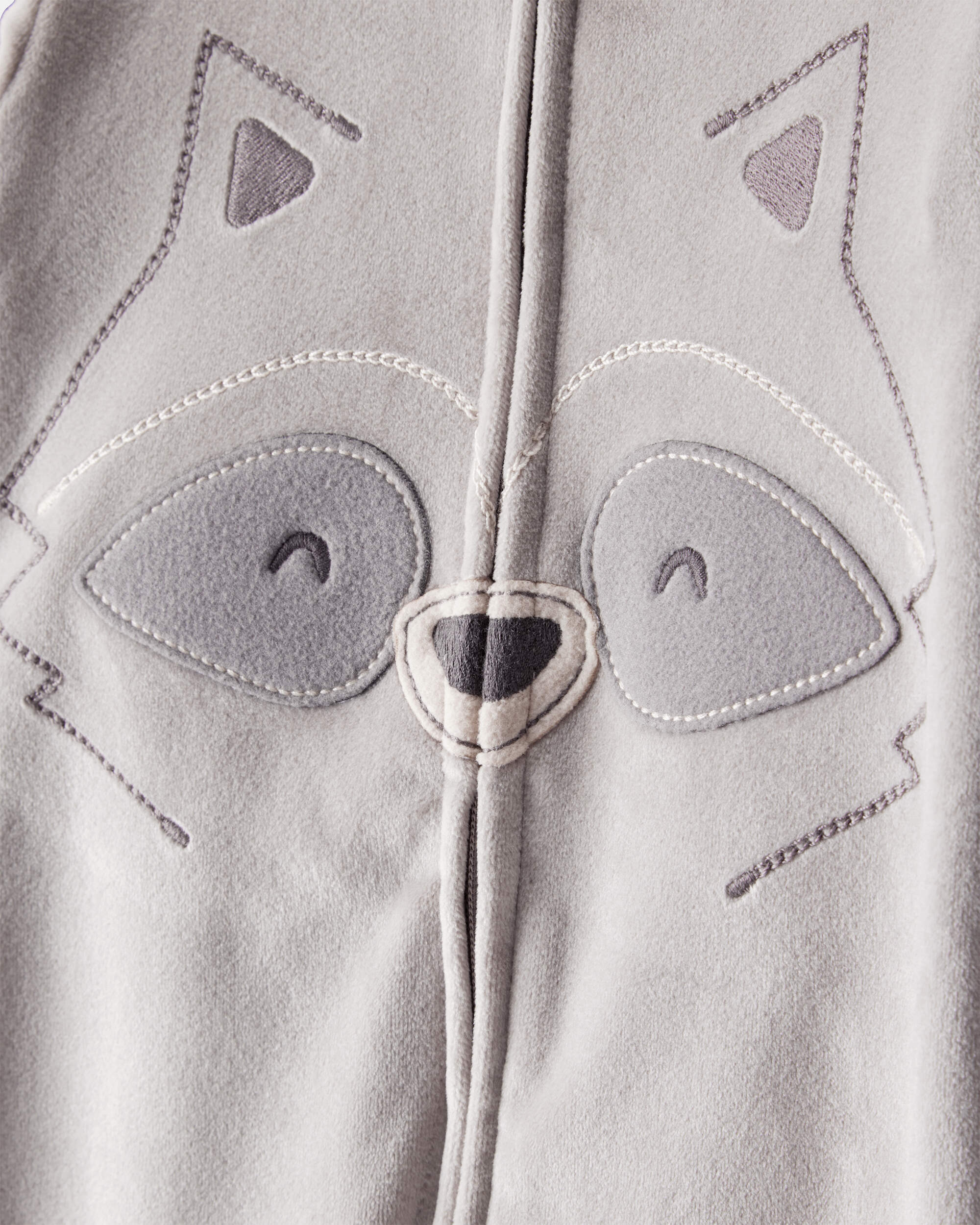 Baby Boy Raccoon DreamPlush Long-Sleeve Snug Fit 1-Piece pyjamas - Grey