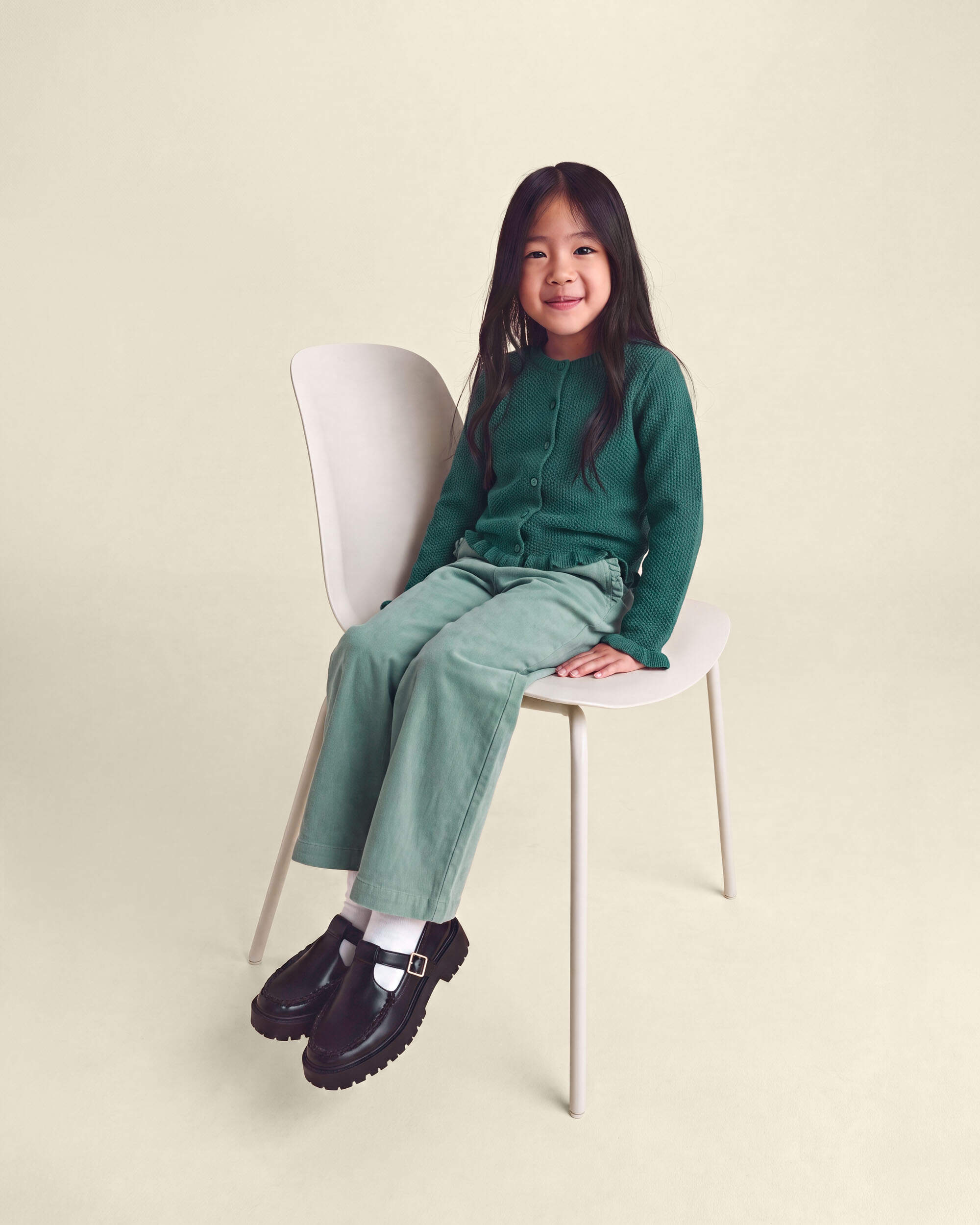 Girls Cardigan Sweater - Green