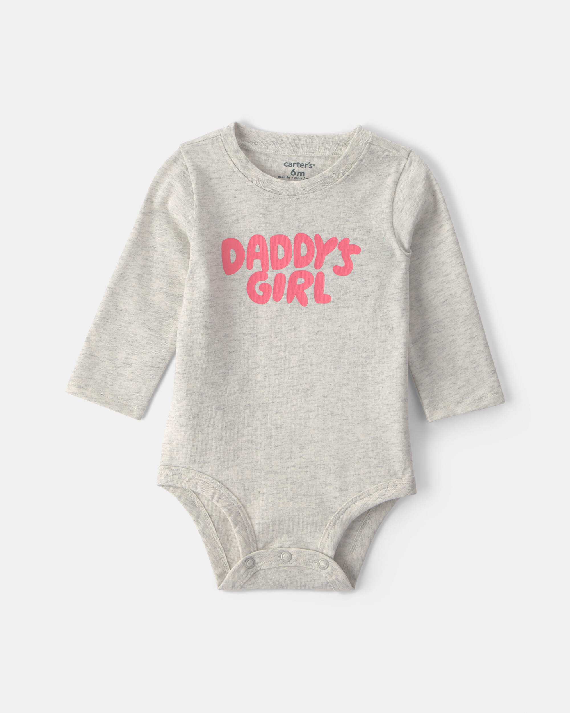 Baby Girl 'Daddys Girl' Long-Sleeve Graphic Bodysuit - Grey