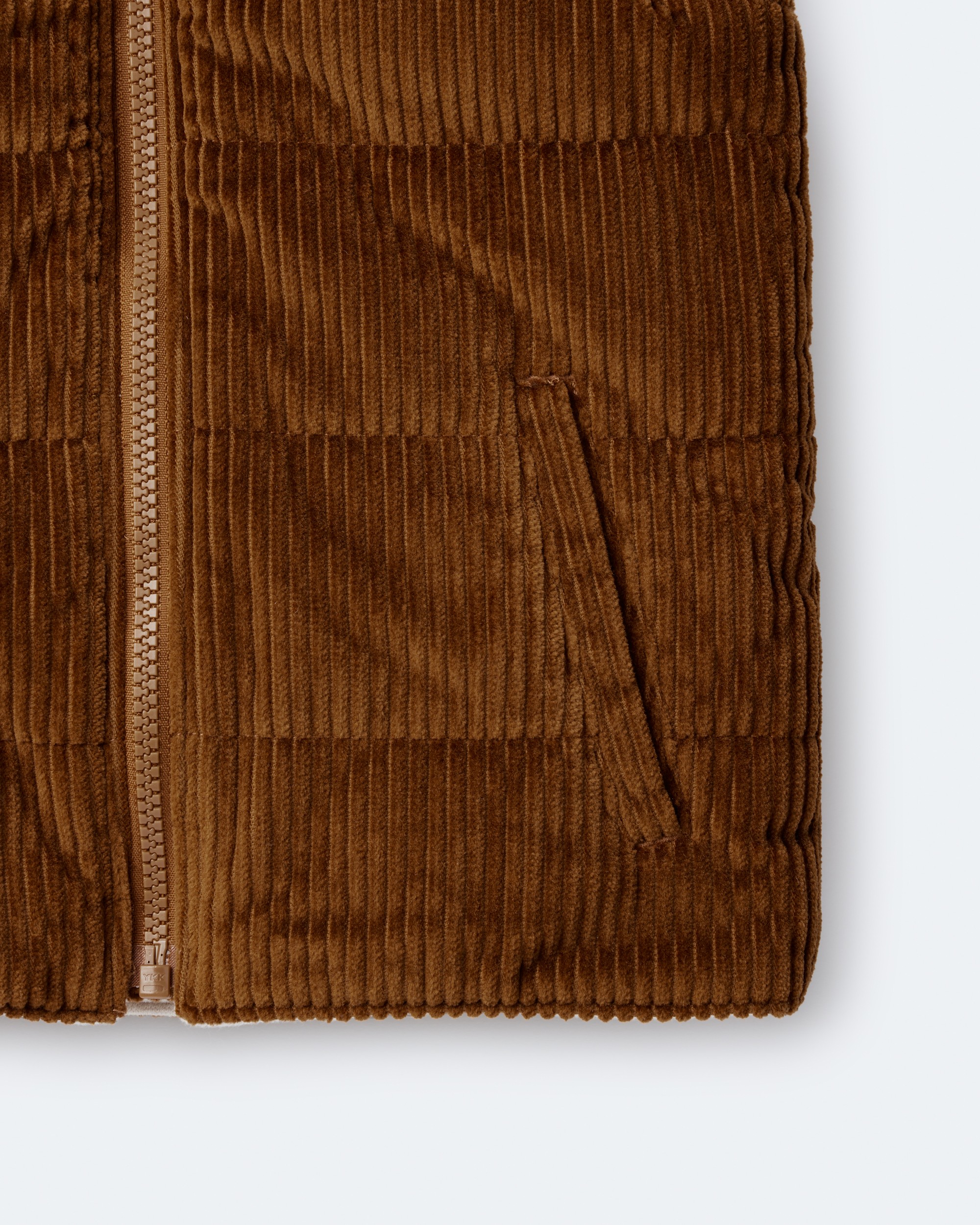 Toddler Zip-Up Corduroy Puffer Vest - Cinnamon