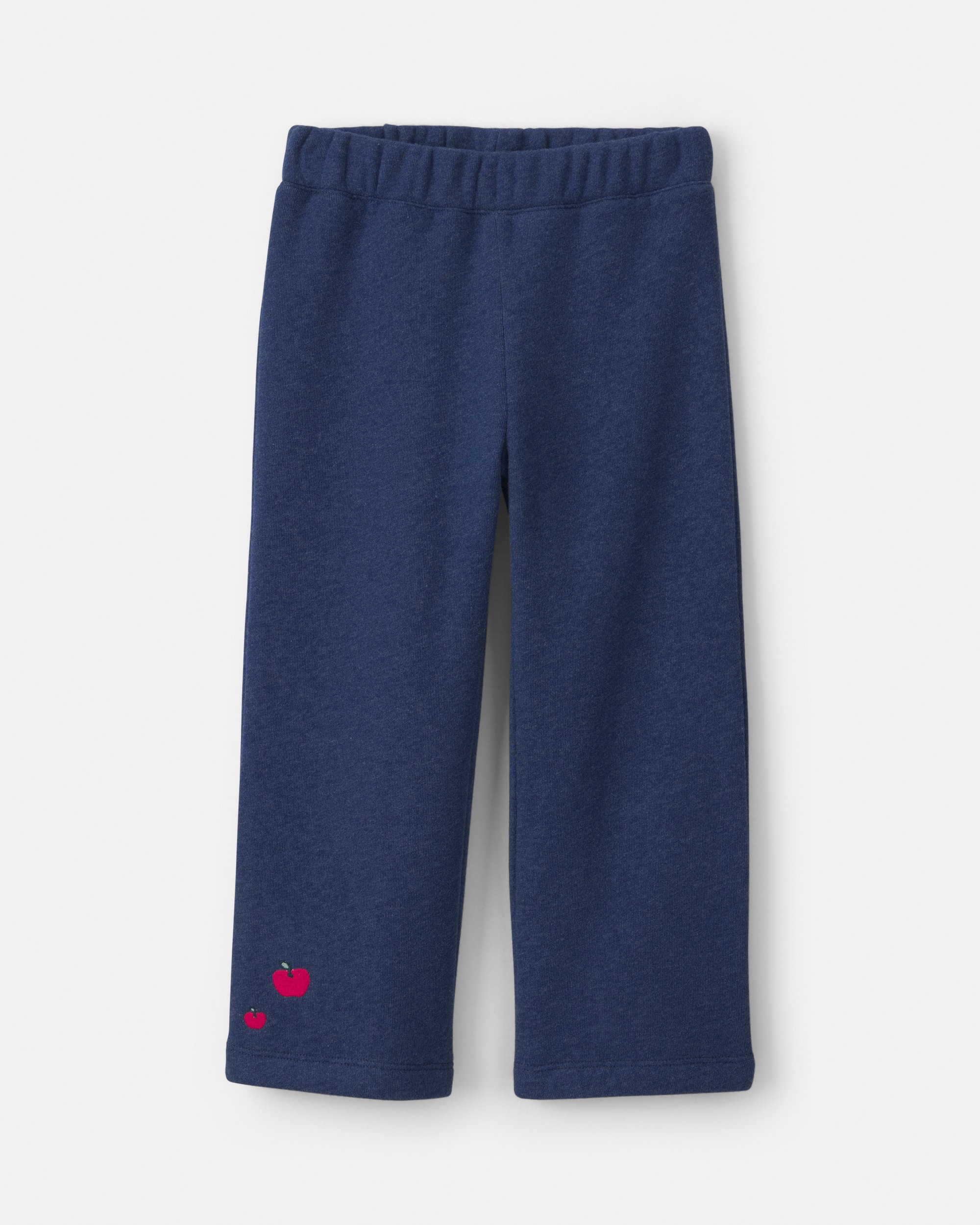 Toddler Girl 2-Piece Apple Striped Fleece Long-Sleeve Top & Pant Set - Navy Blue/Cream