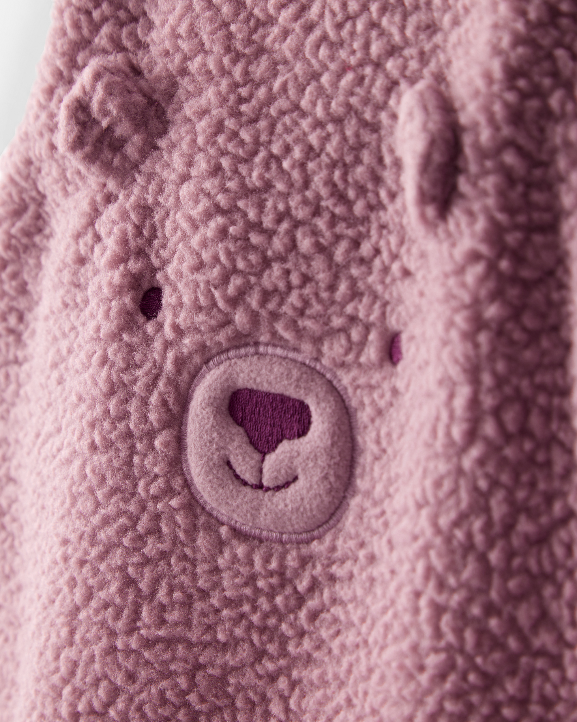 Baby Girl 2-Piece Velour Long-Sleeve Snug Fit Overall Set - Purple