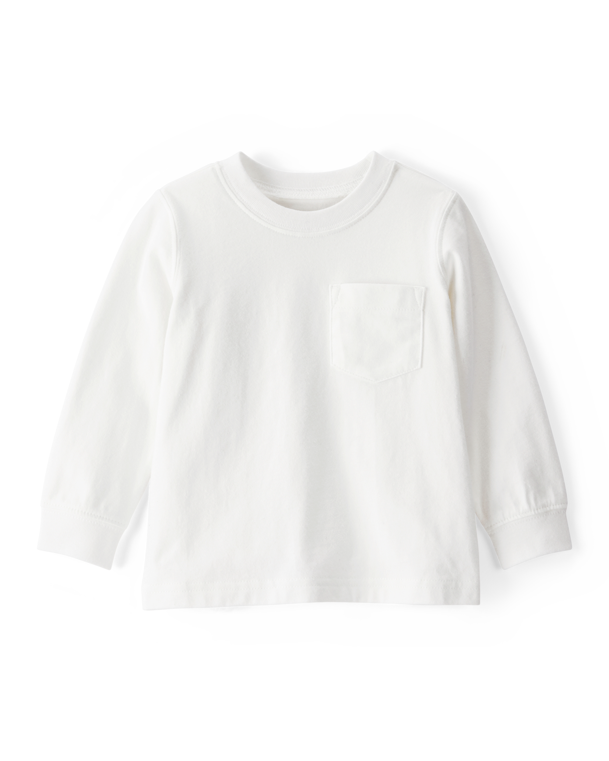 Long-Sleeve Pocket Tee - White