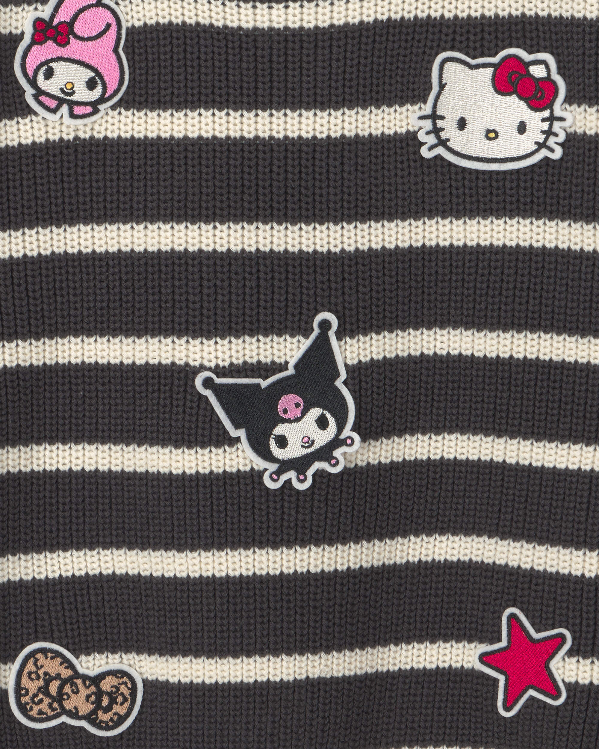Girls Hello Kitty® Striped Sweater - Grey