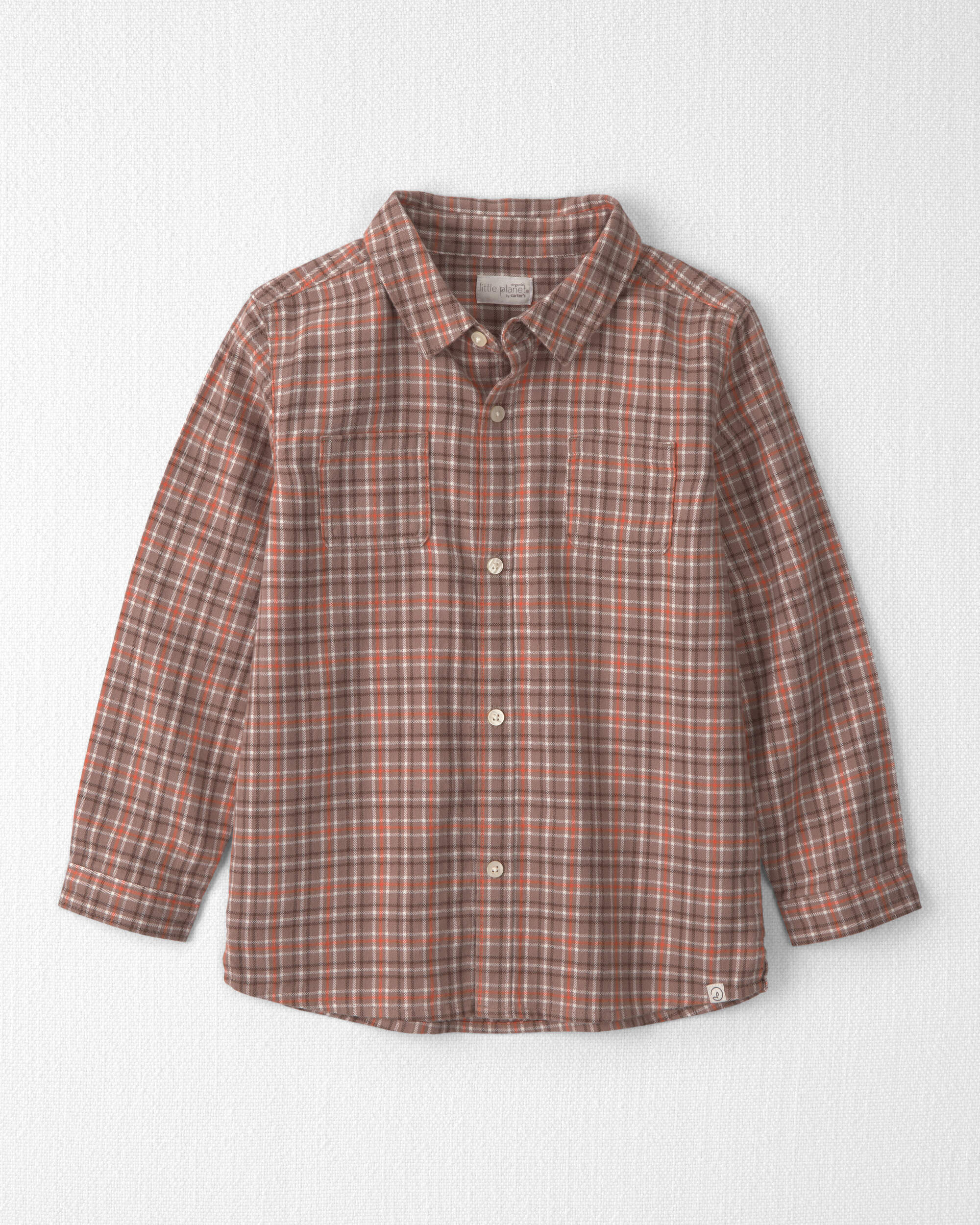 Boys Organic Cotton Flannel Button-Down Shirt