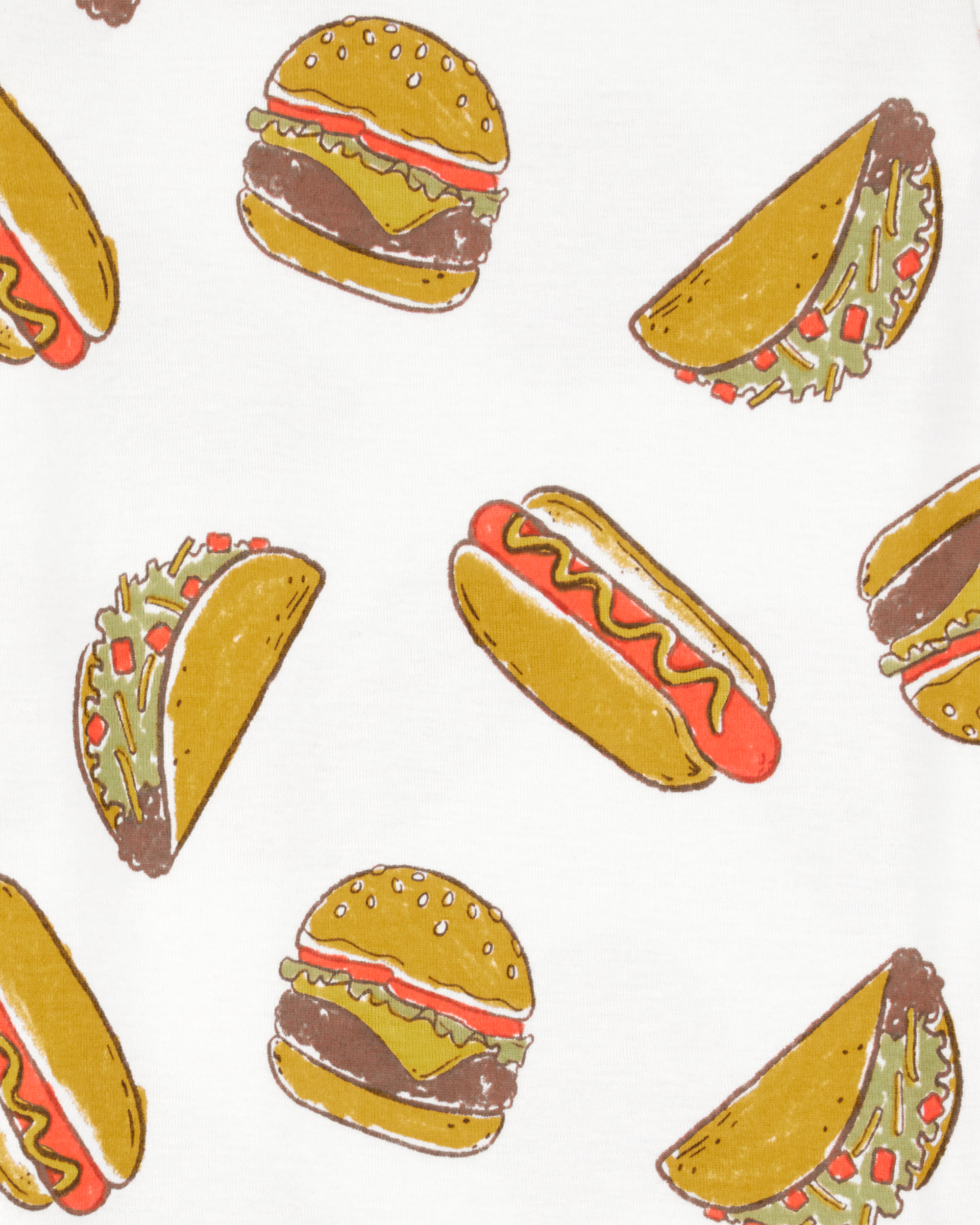 Kid 2-Piece Food Print 100% Snug Fit Cotton Pyjamas
