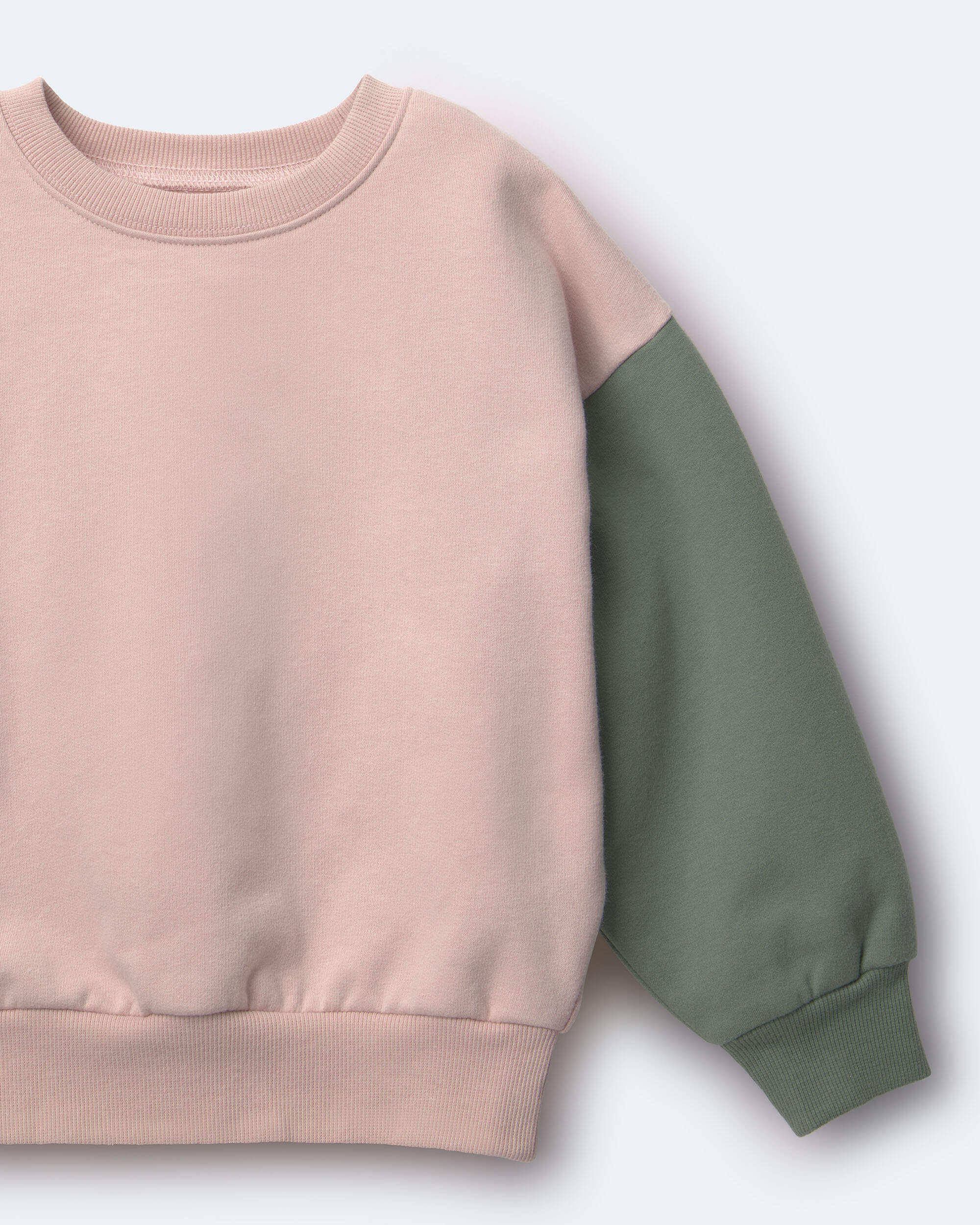 Toddler Girl Colourblock Pullover Sweatshirt - Blush/Mauve/Olive