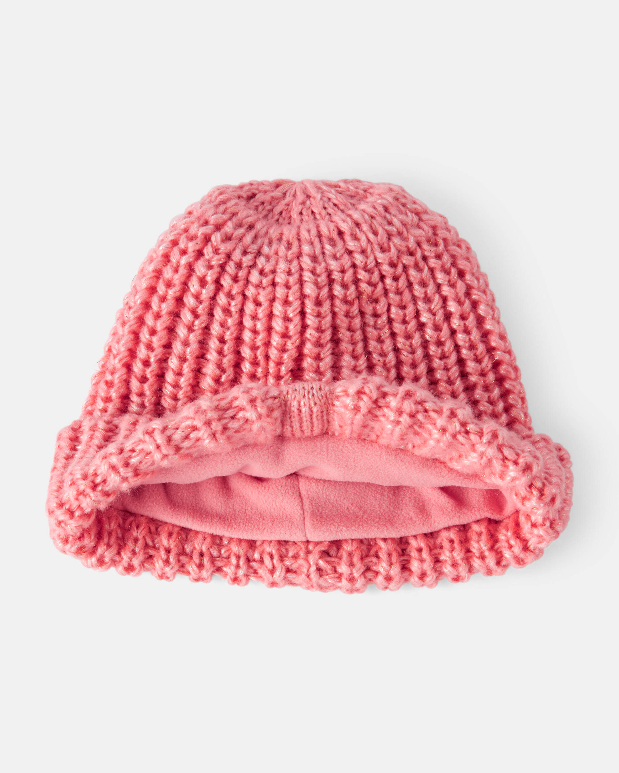 Toddler Girl Winter Hat & Mittens Set - Pink