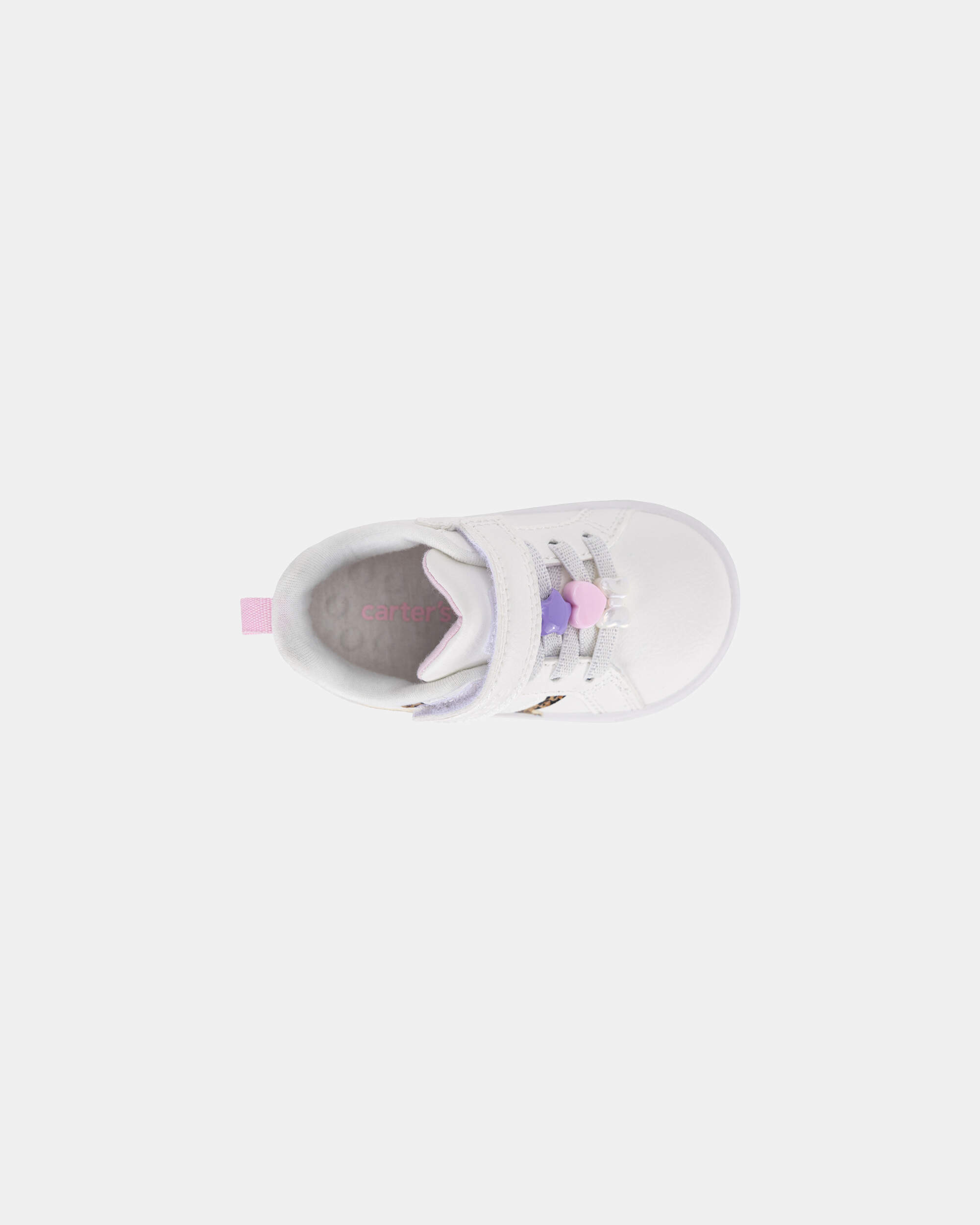 Baby Girl Every Step® First Walker Leopard Charm Sneakers - White