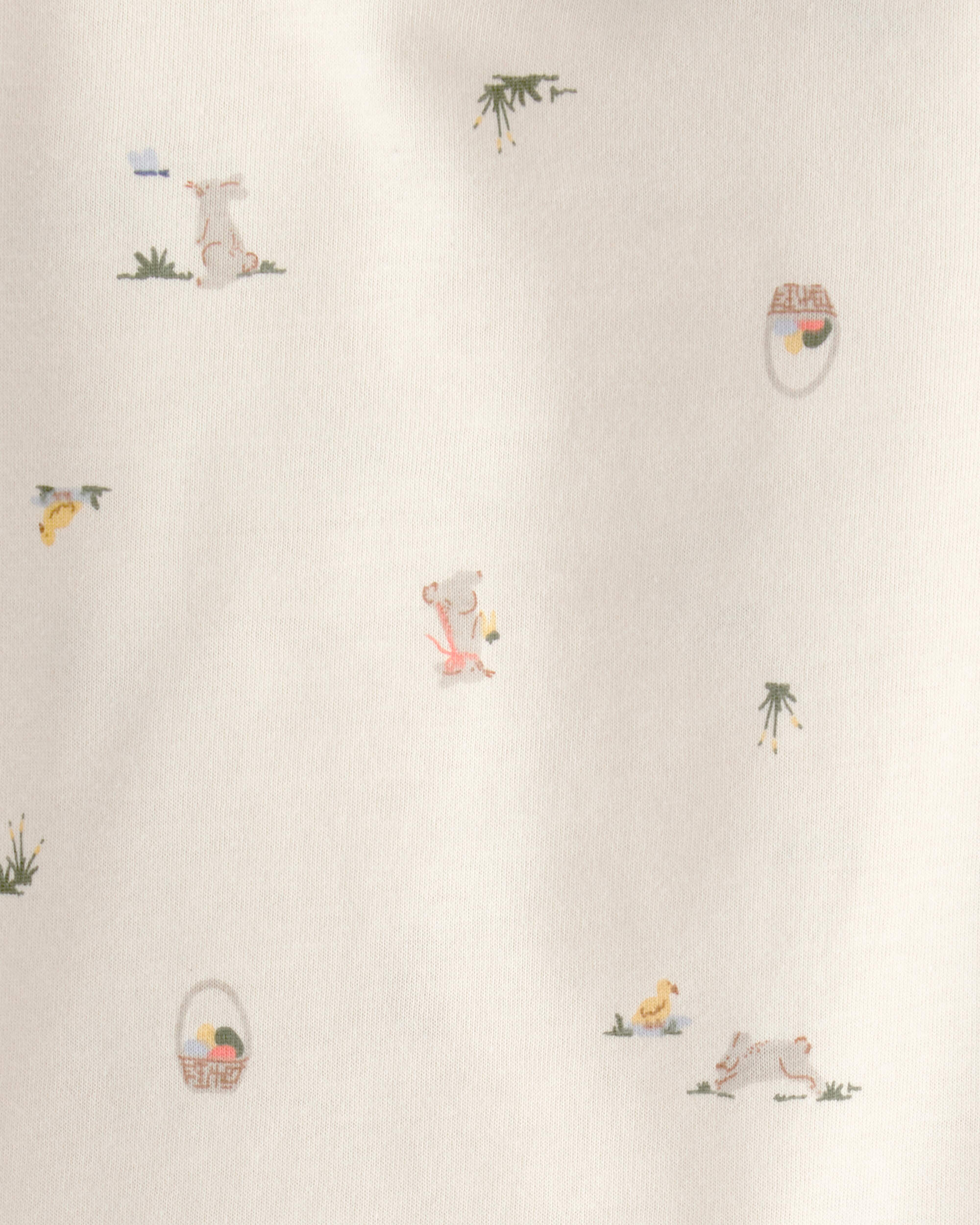 Baby Boy 2-Piece Easter Bunny Shortall Set - Blue/Cream