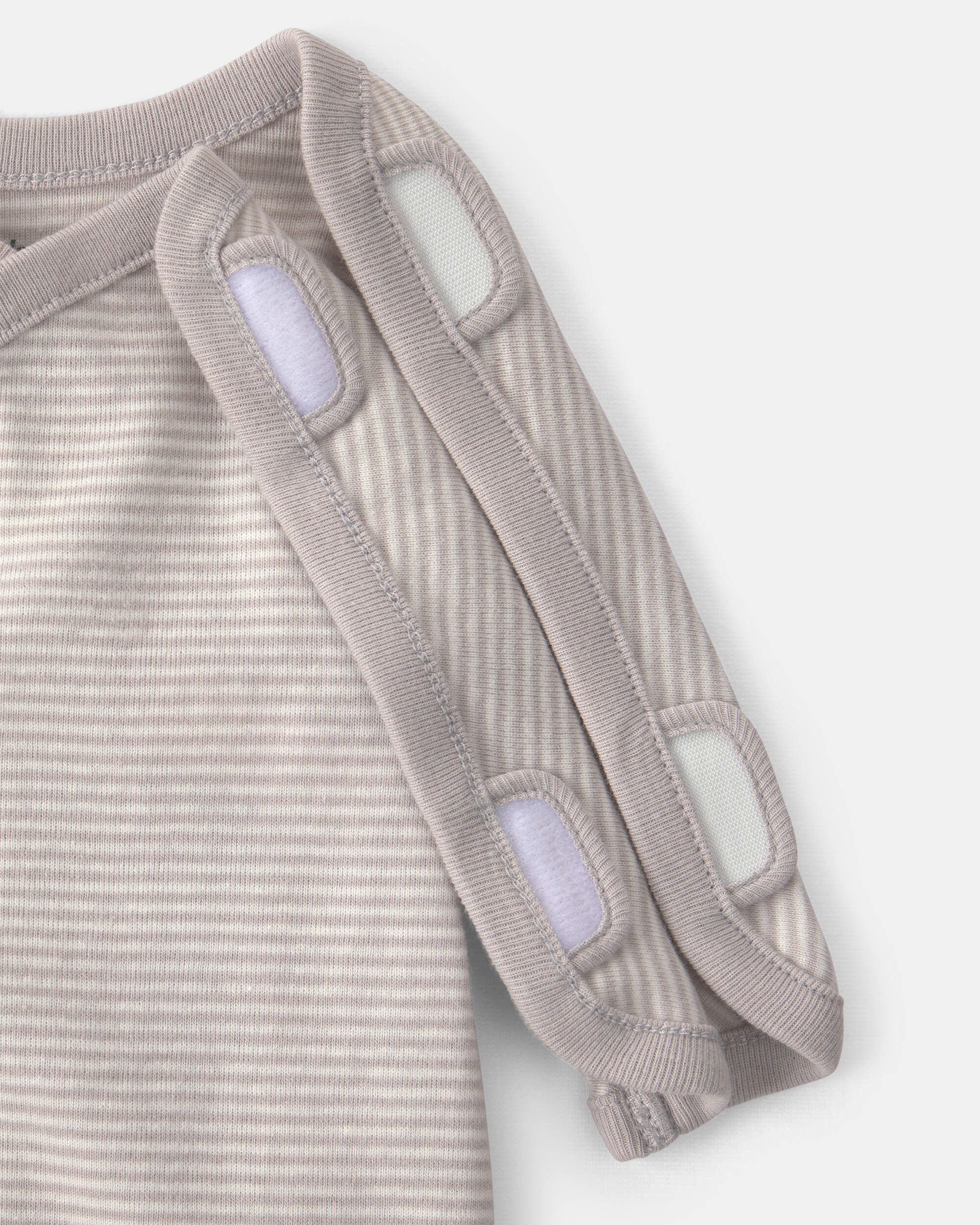 Baby Striped 100% Cotton Sleeper - Grey