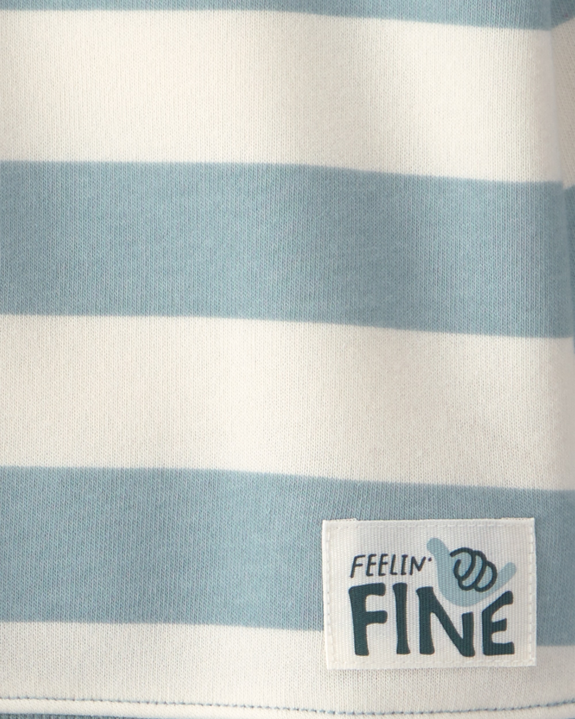Toddler Boy 2-Piece Striped Fleece Henley Top & Pant Set - Light Blue/White