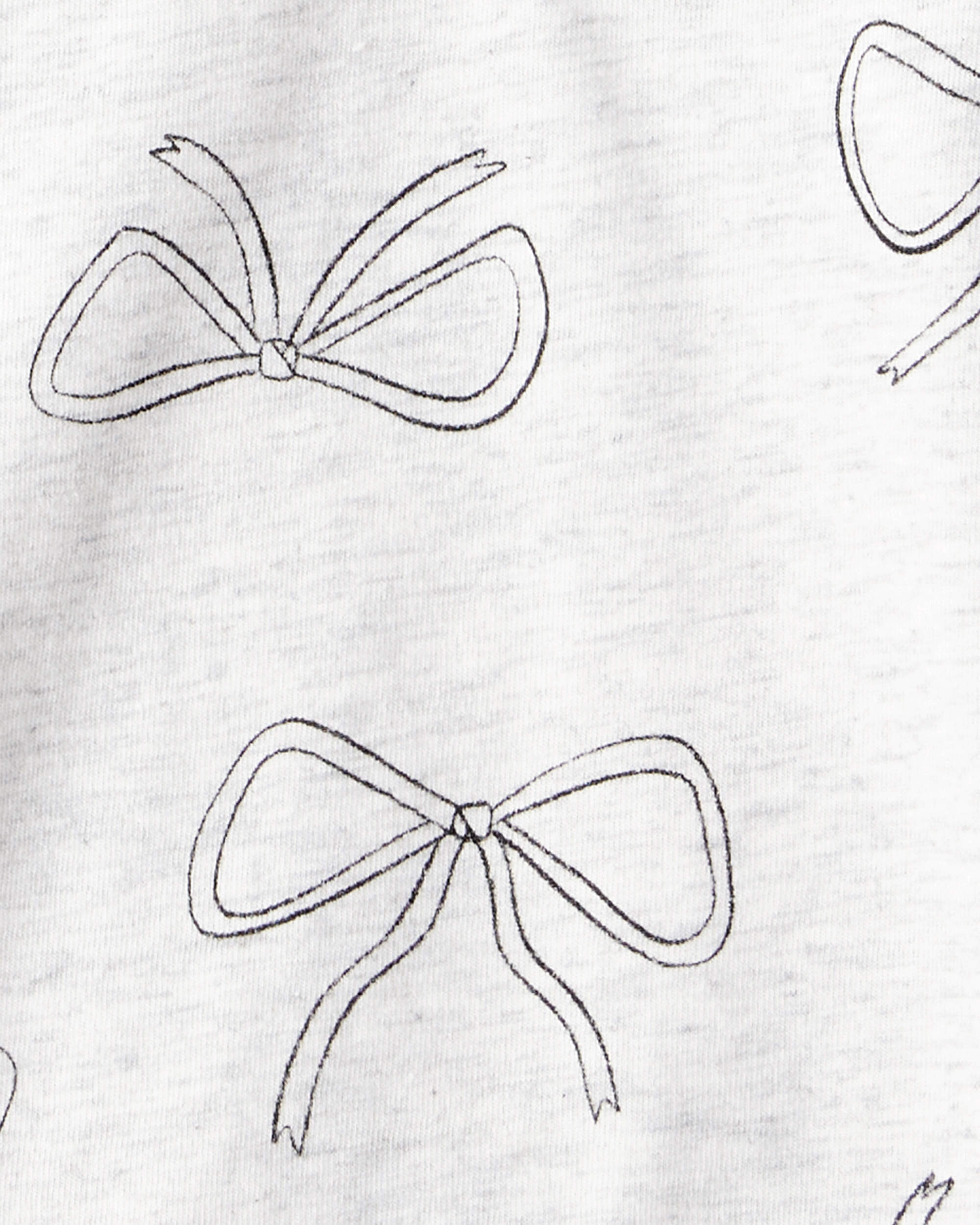 Girls Bow Print Long-Sleeve Top - Grey