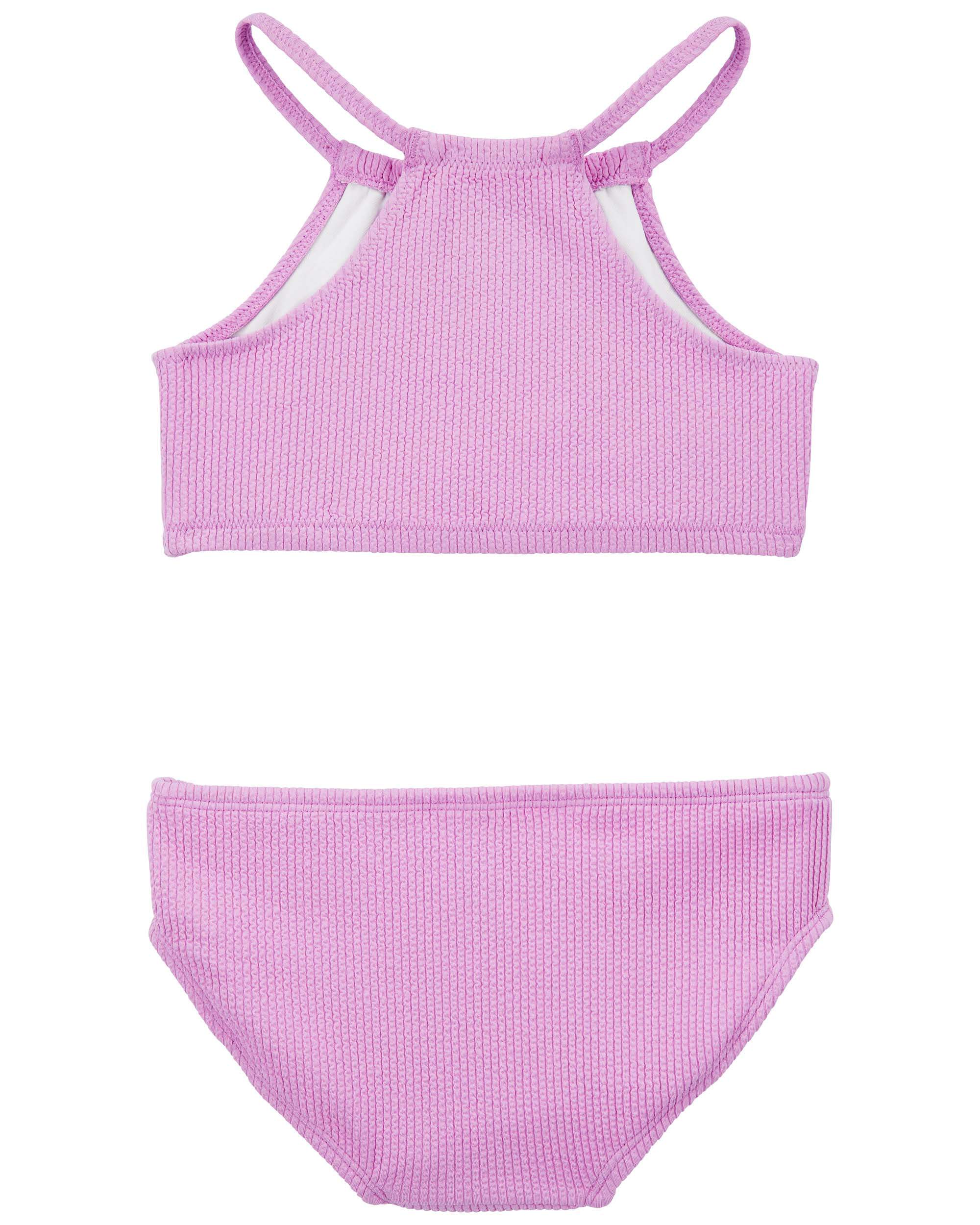 Kid 2-Piece Ribbed Halter Swimsuit