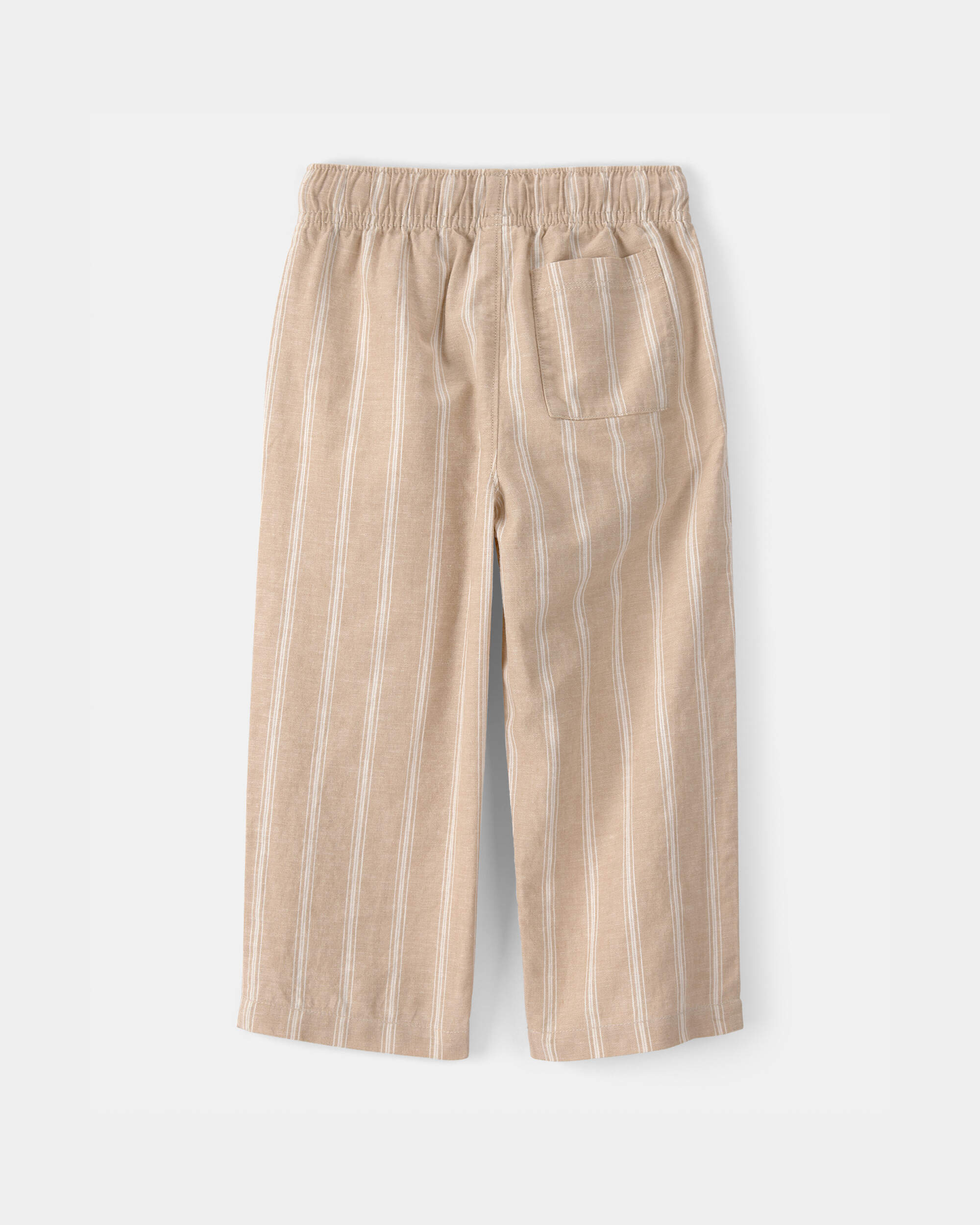 Toddler Striped Linen Pants - Brown
