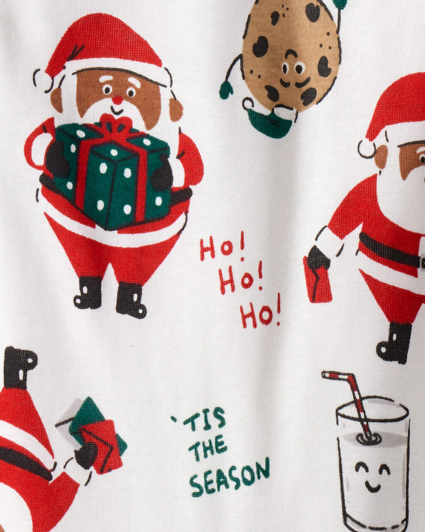 Baby Brown Santa Milk & Cookies 100% Cotton Long-Sleeve Snug Fit 2-Piece Pyjamas - White
