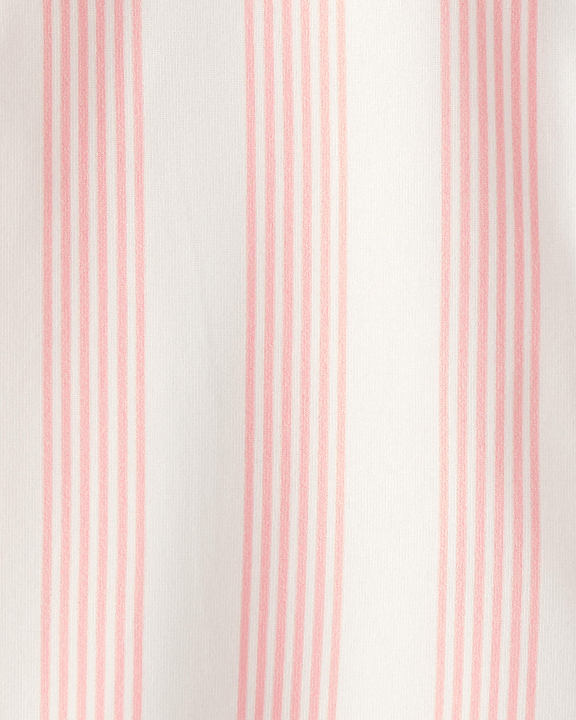 Toddler Girl Striped Loose Fit 2-Piece Pajama Set - Pink/Ivory