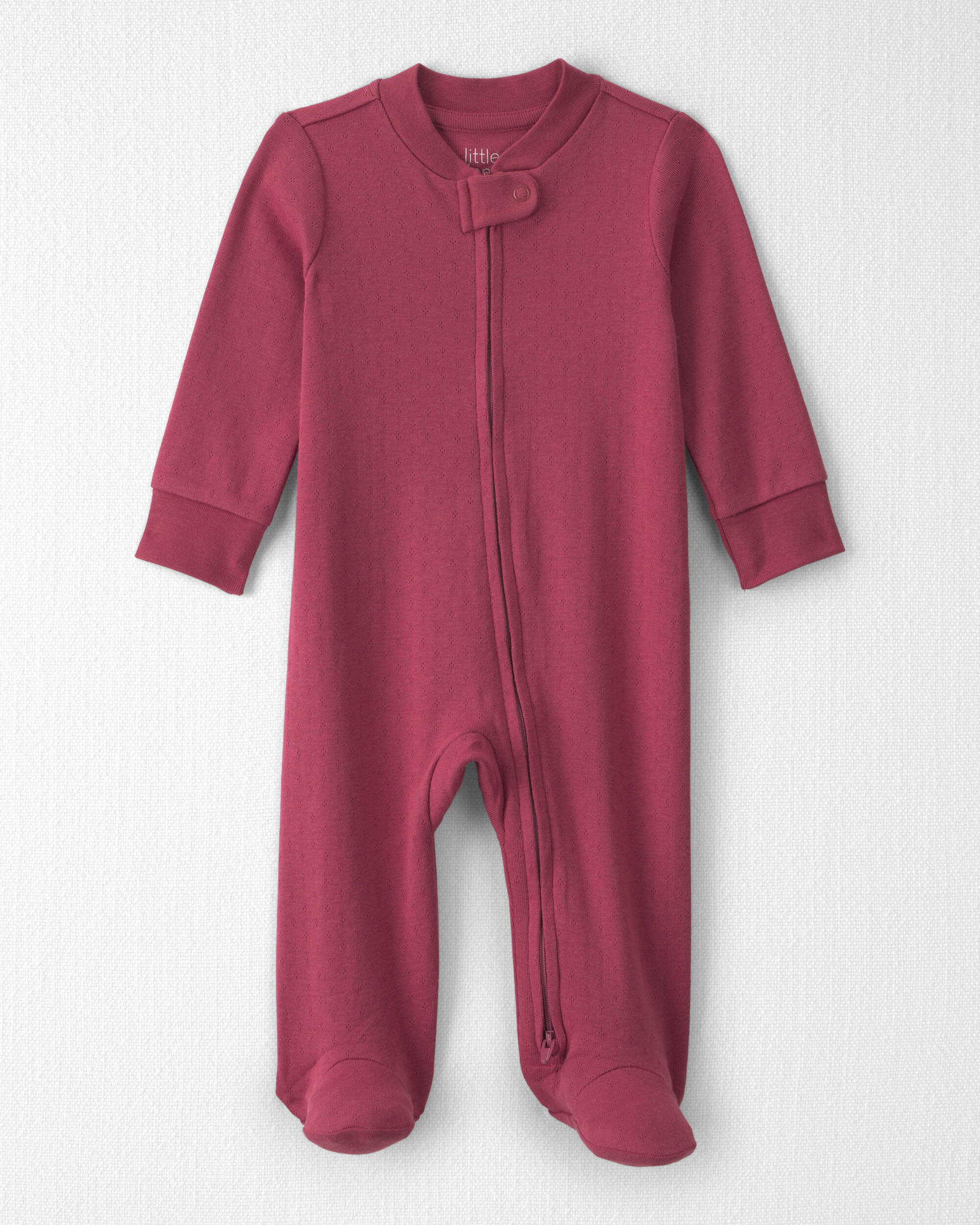 Baby Girl Organic Cotton Pointelle Sleeper