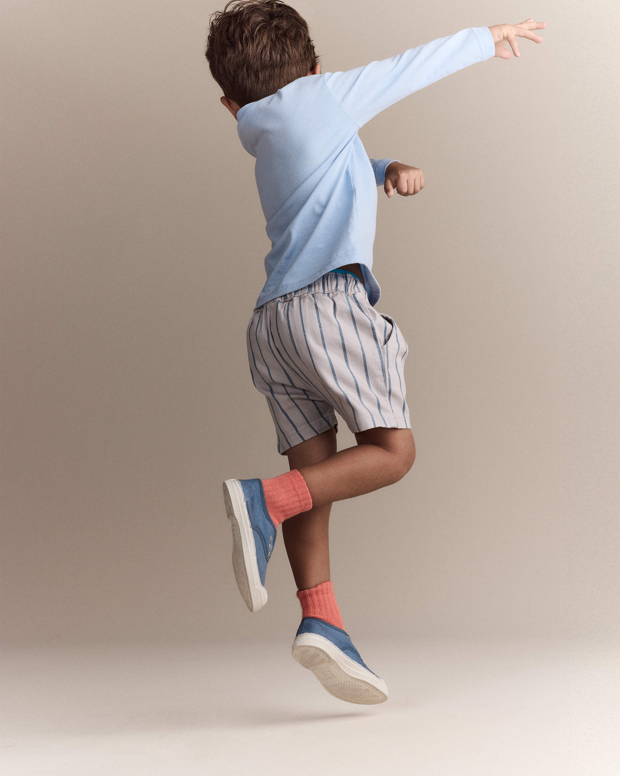 Toddler Boy Playground Shorts Stripes - Grey