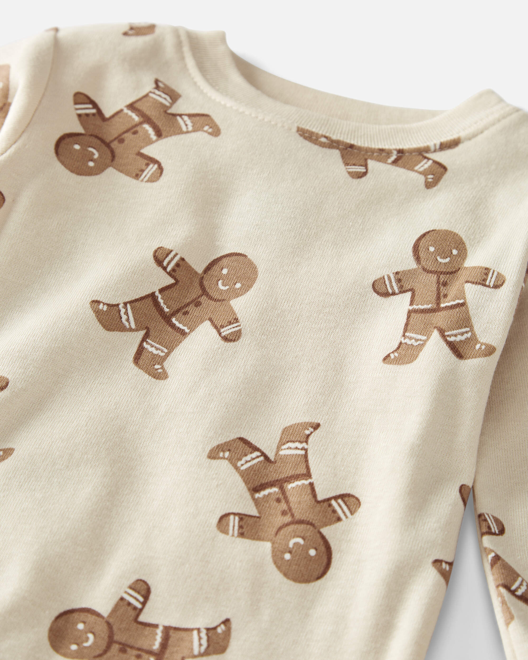 Baby Organic Cotton Pyjamas Set Gingerbread Man Print