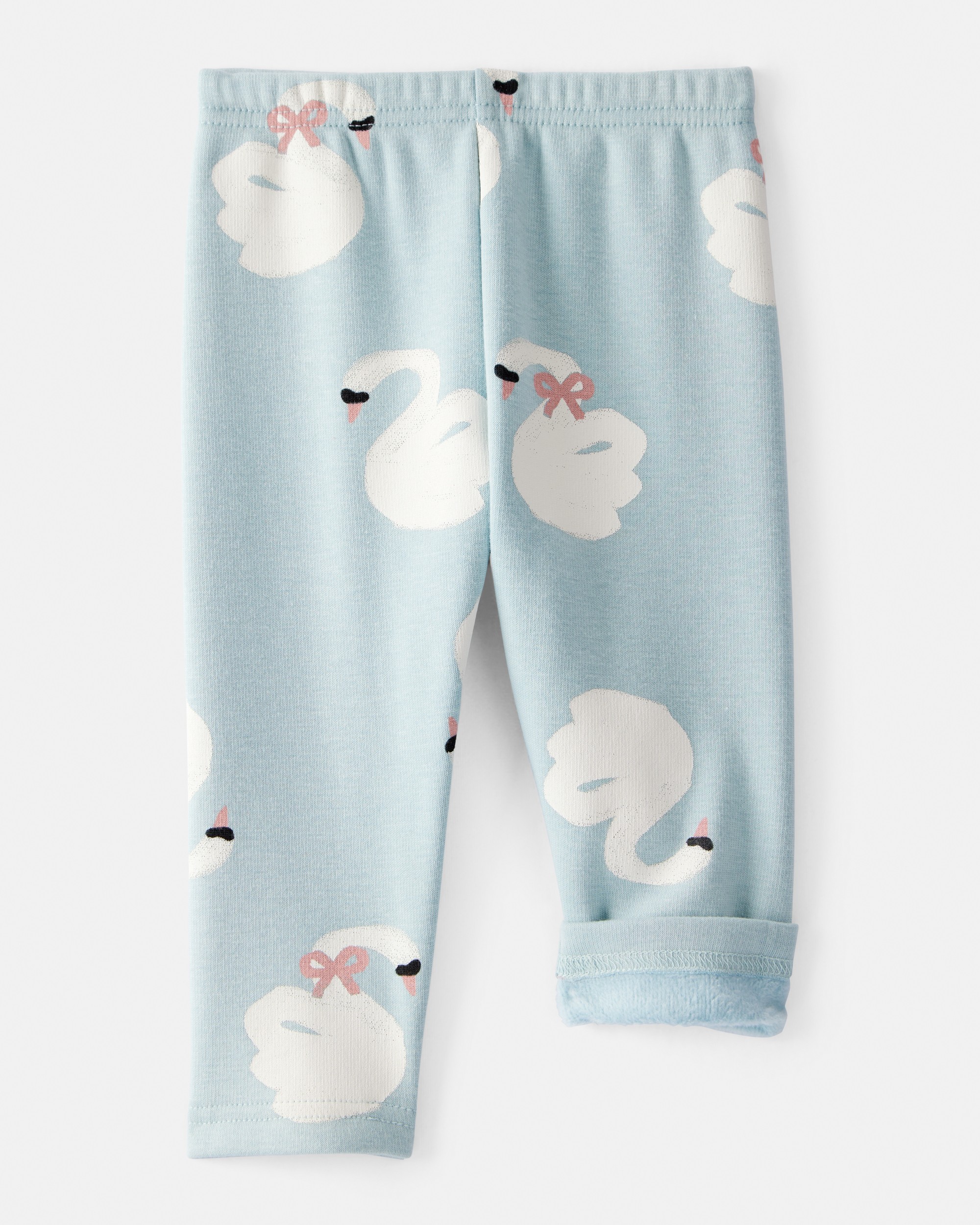 Baby Girl Swan Pull-On Stretch Cozy Leggings - Blue