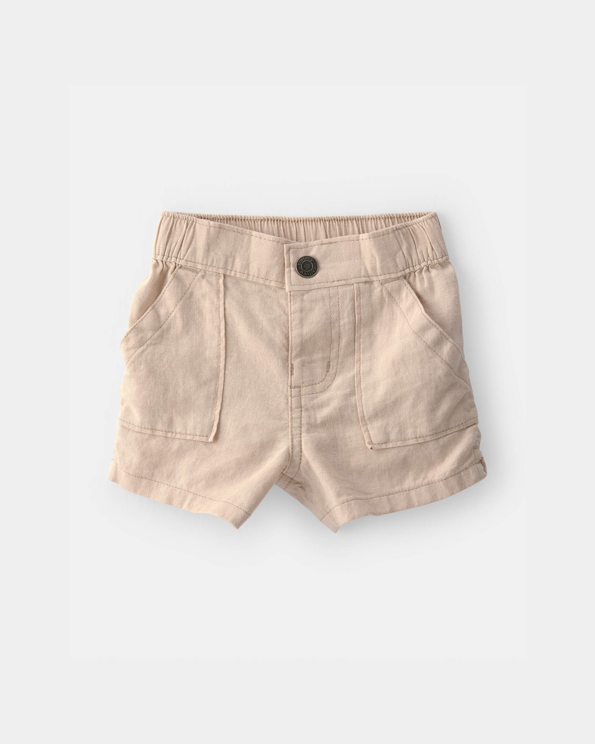 Baby Boy 2-Piece Solid Short-Sleeve Tee & Pant Set - Brown/White