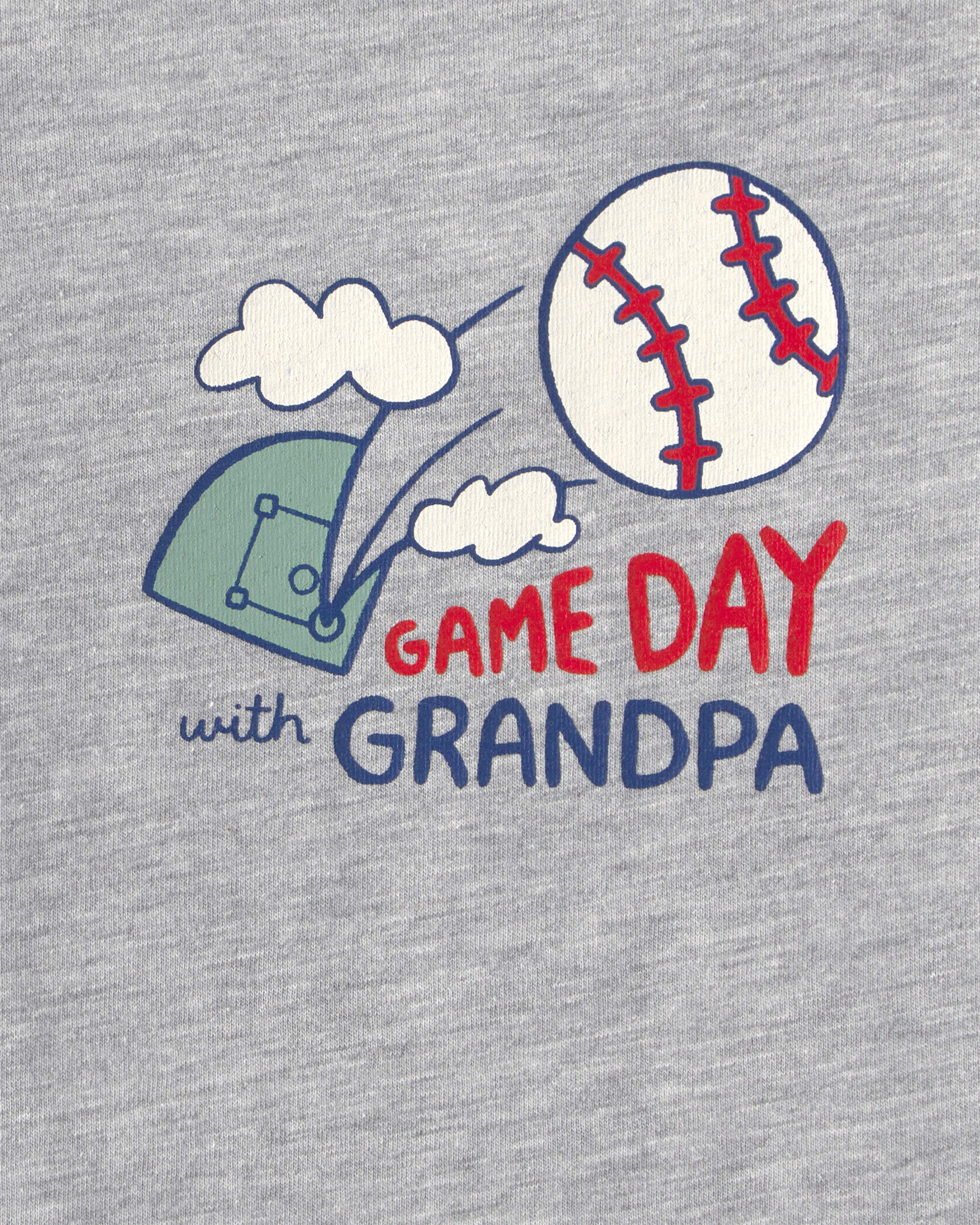 Baby 'Gameday With Grandpa' Graphic Bodysuit - Grey