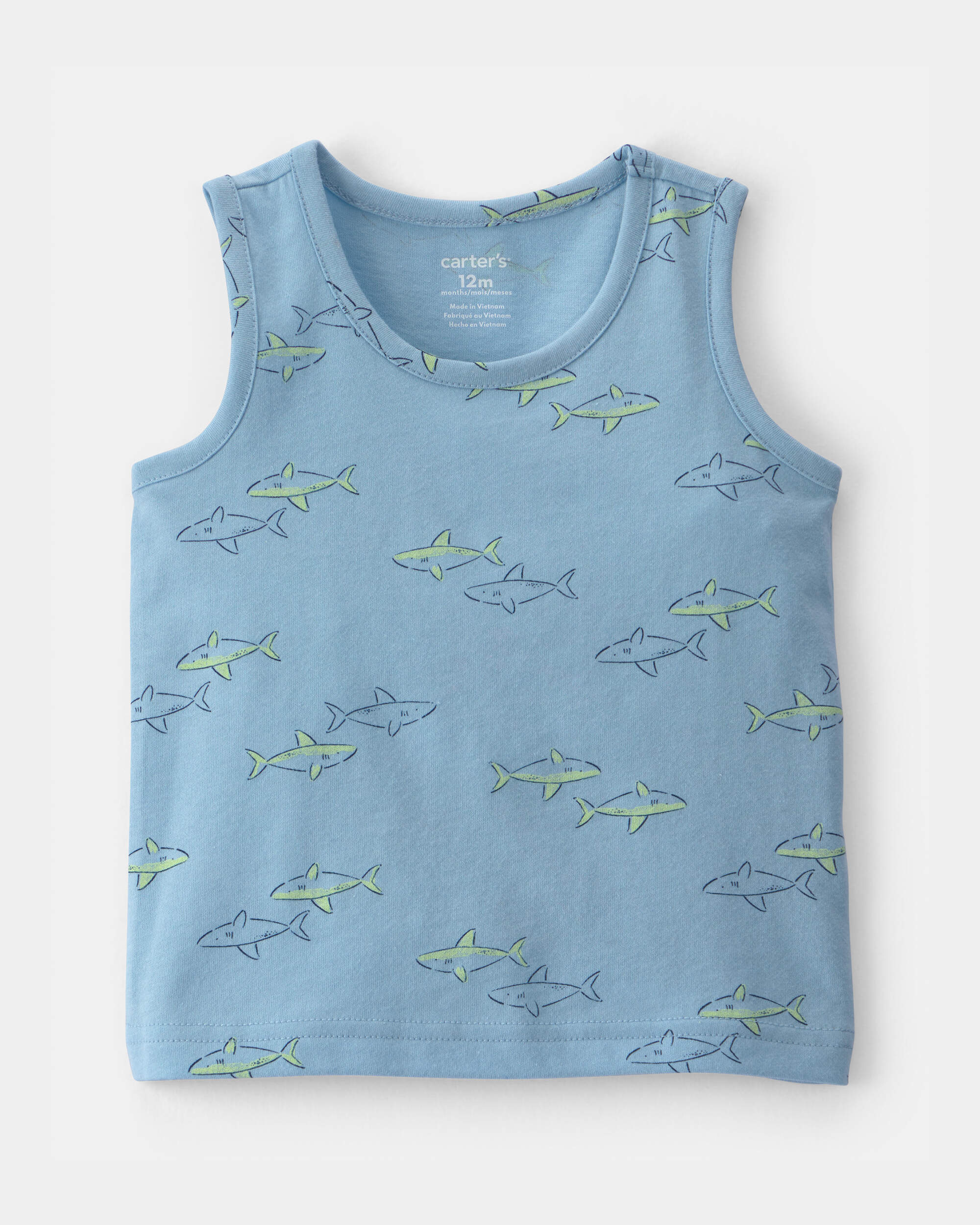 Baby Boy Shark Tank Top - Blue