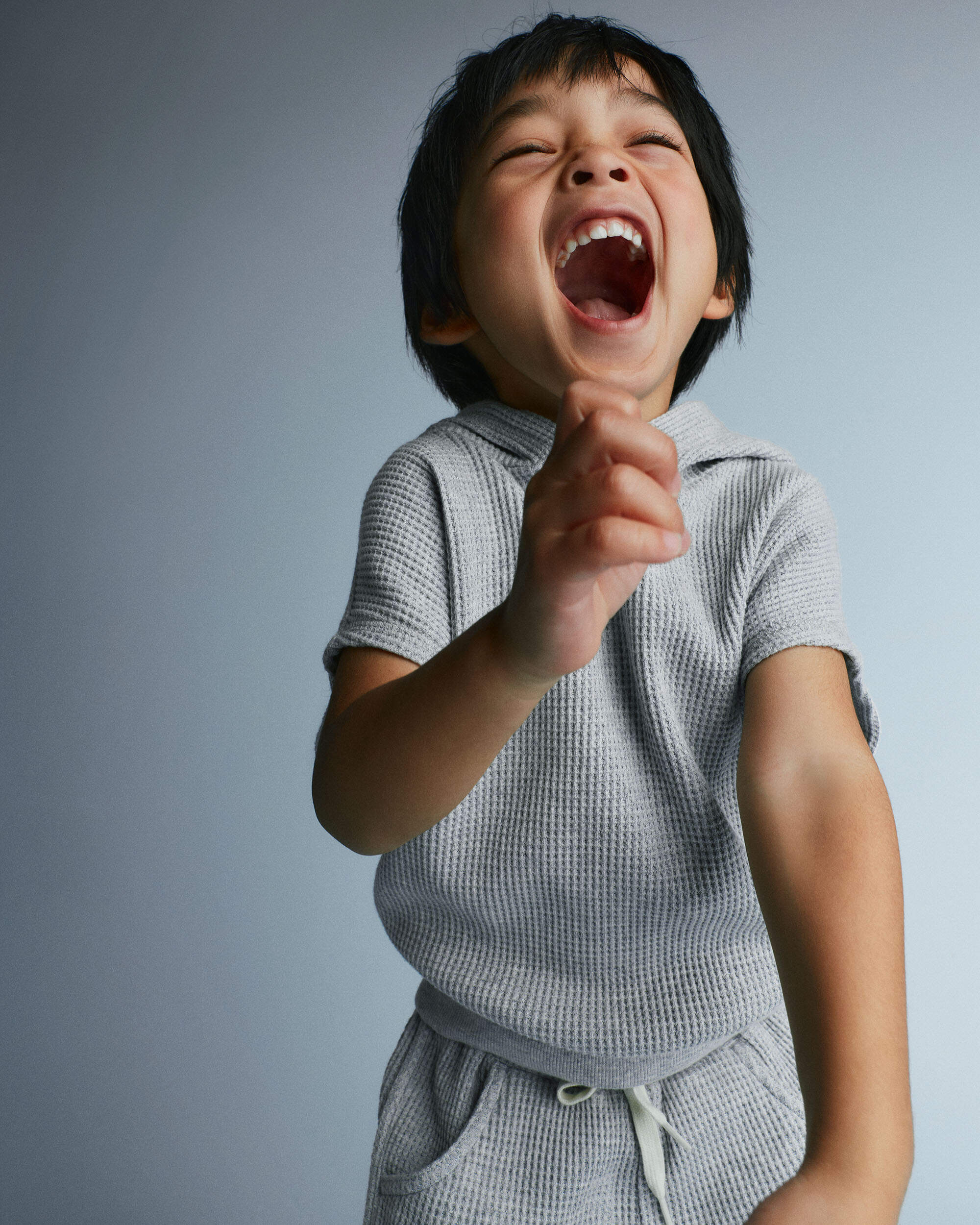 Toddler Waffle Knit Hooded Top - Heather Grey