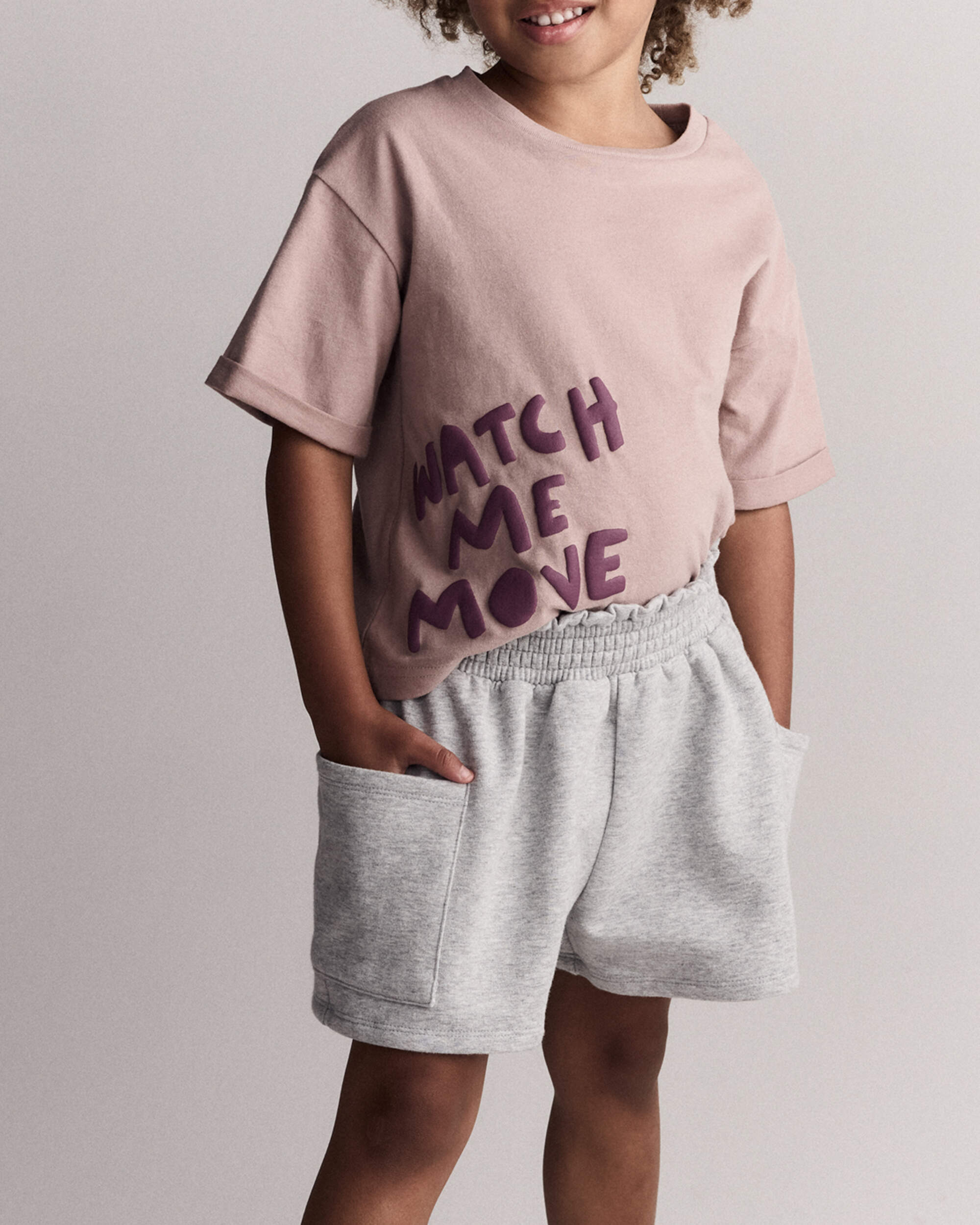 Toddler 'Watch Me Move' Rolled Cuff Tee - Mauve