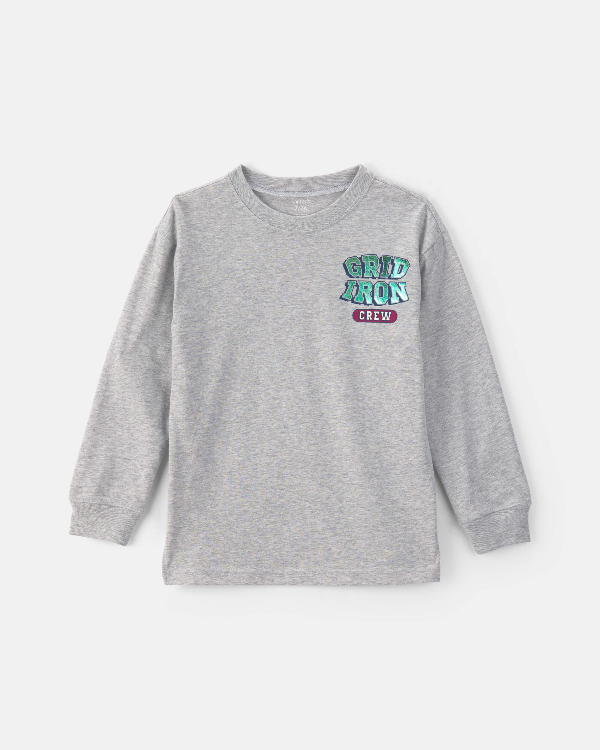 Boys 'Grid Iron Crew' Sports Graphic Tee - Grey