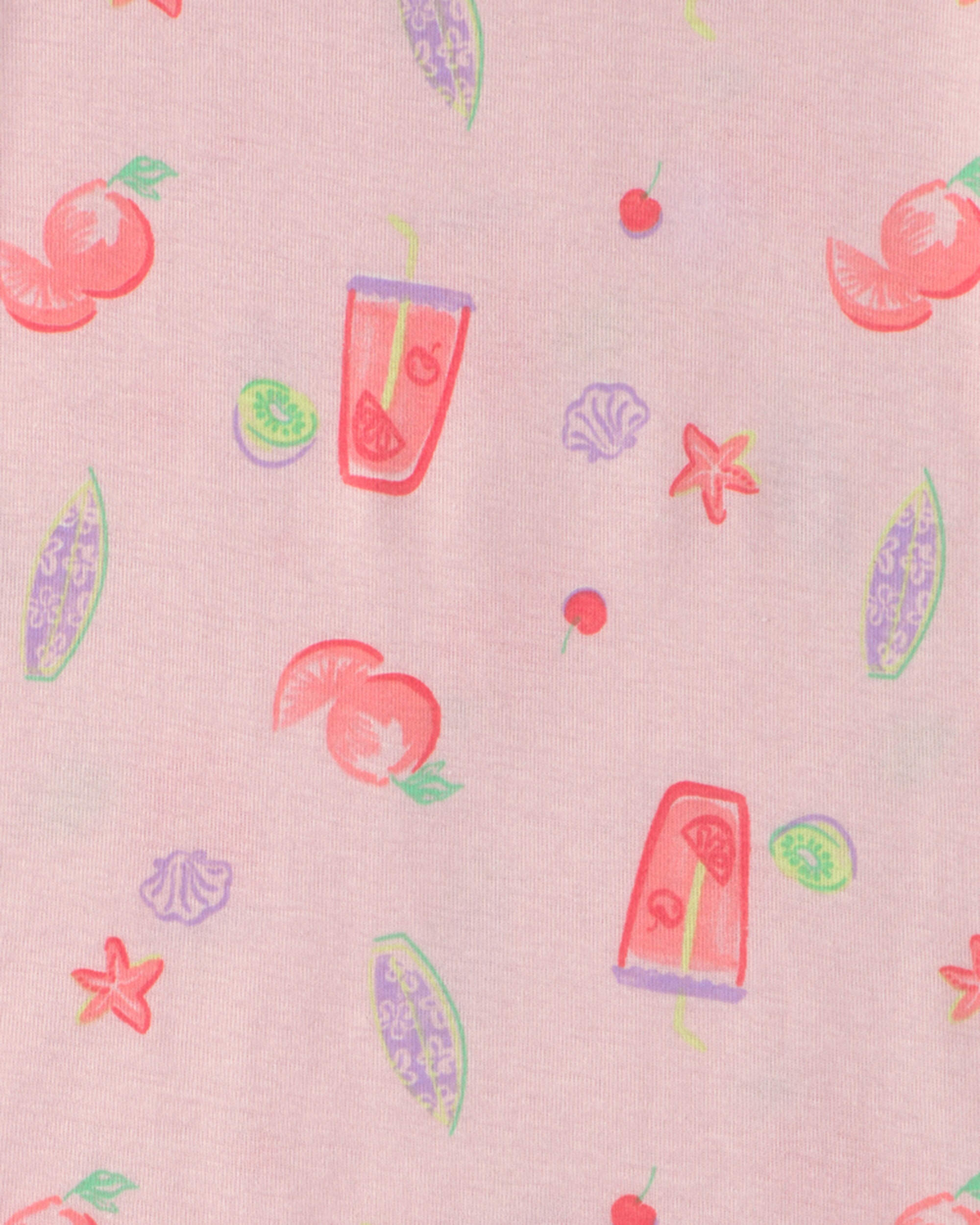 Girls Sunrise Club' Fruit 100% Cotton 4-Piece Pyjama Set