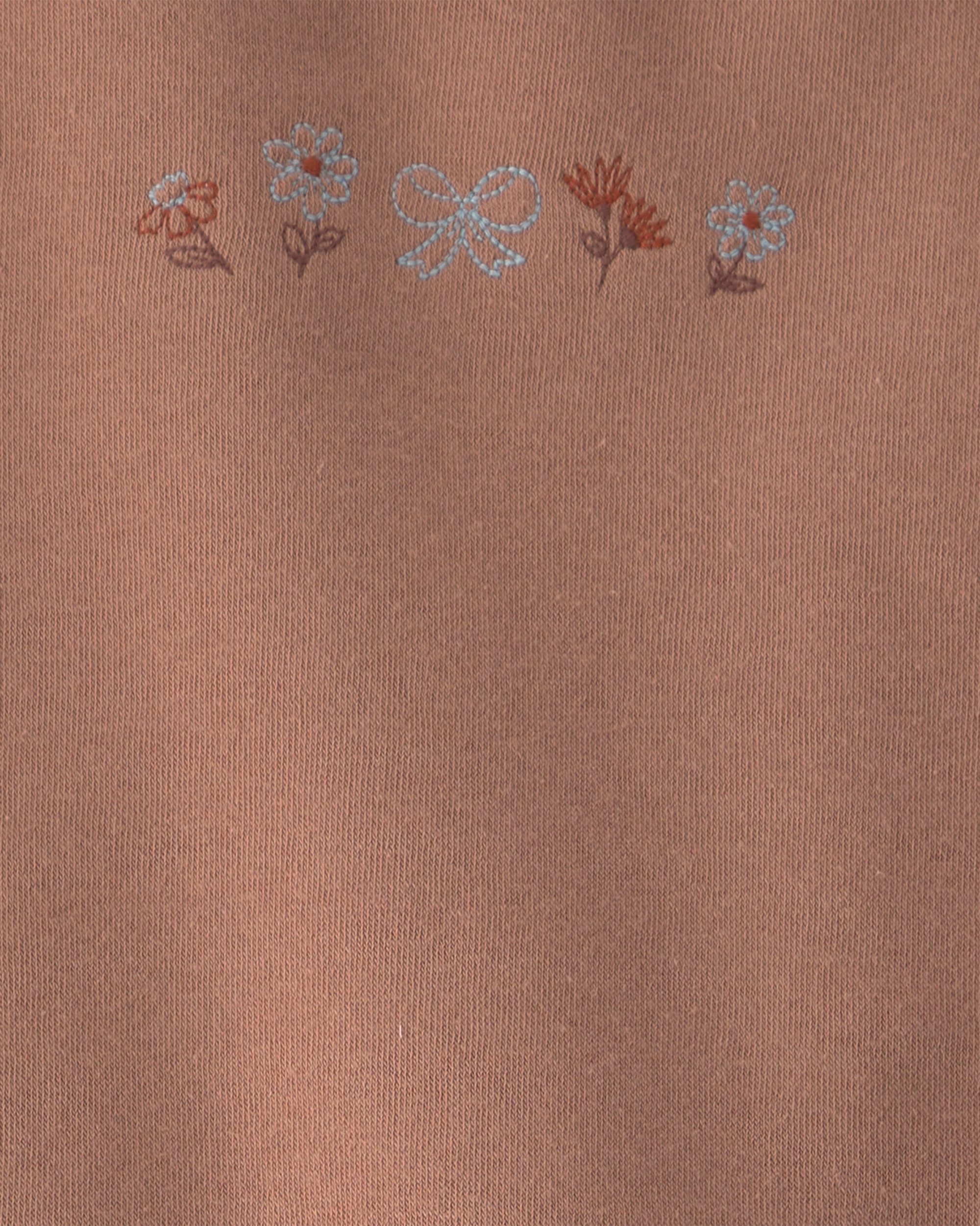 Toddler Girl 2-Piece Floral Fleece Sweatshirt & Pant Set - Brown