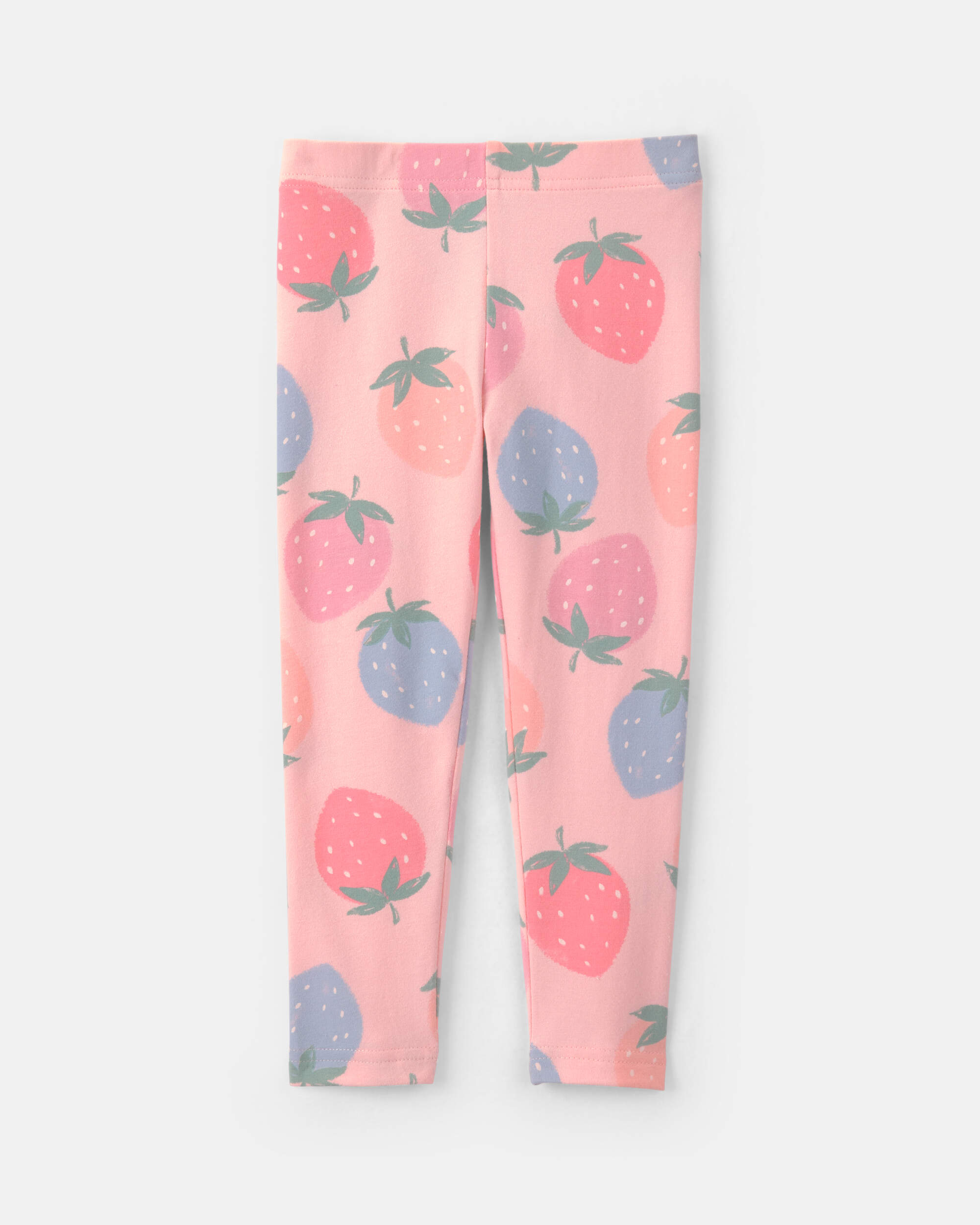 Toddler Girl Strawberry Pull-On Stretch Leggings - Pink